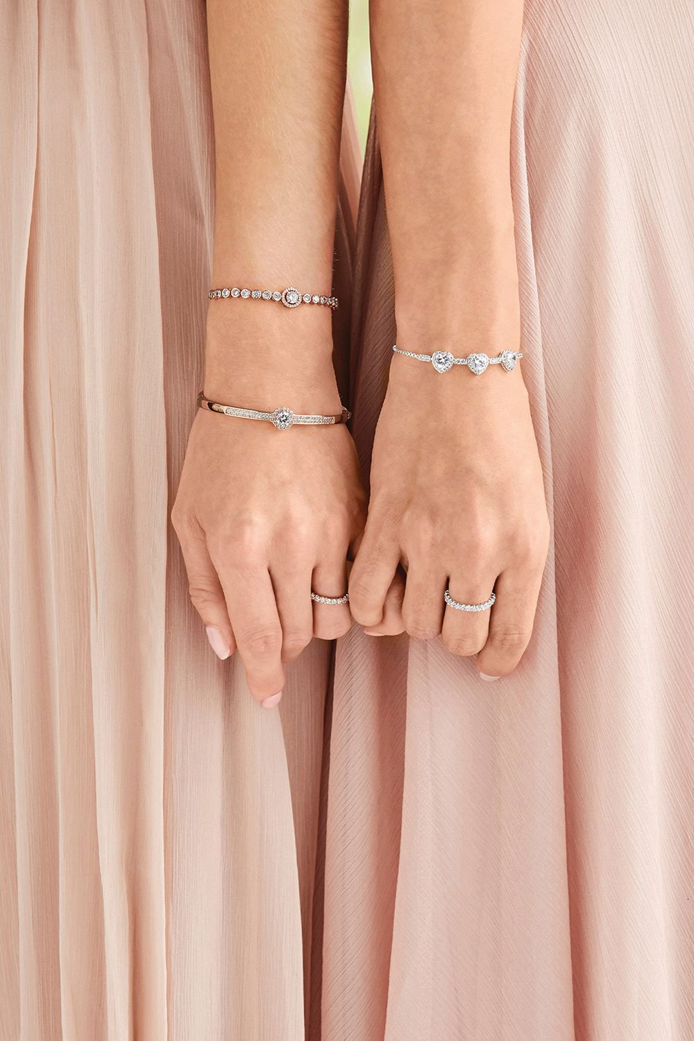 Jon Richard Rose Gold Centre Stone Tennis Toggle Bracelet image 2