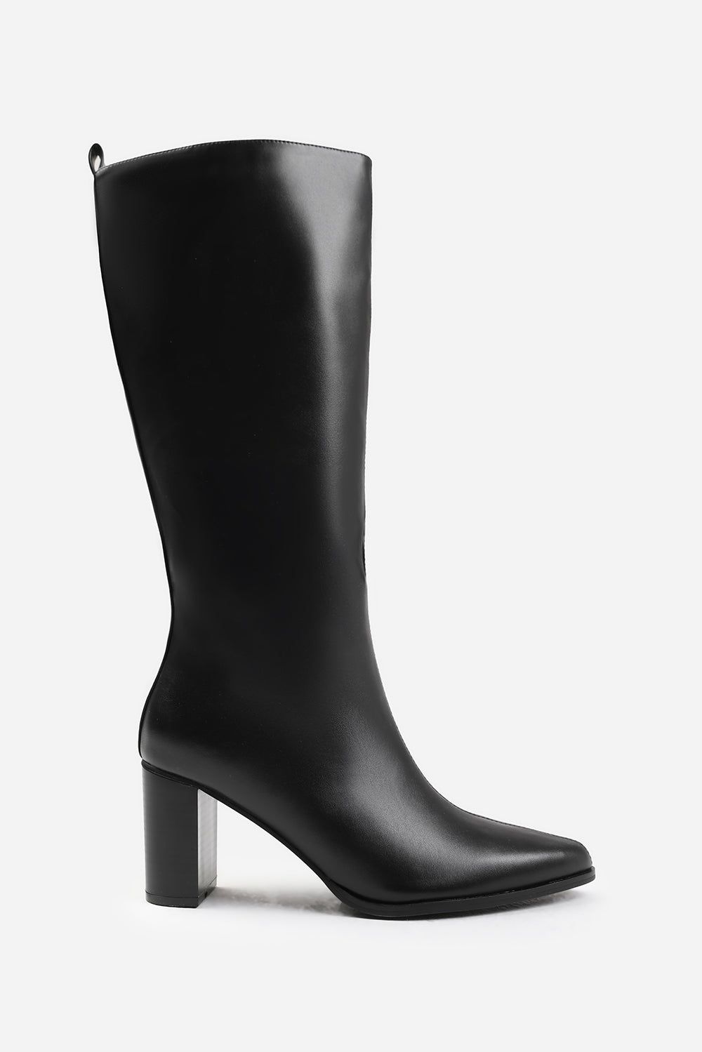 Where's That From 'Veda' Faux Leather Pointed Toe Knee High Block Boots image 2