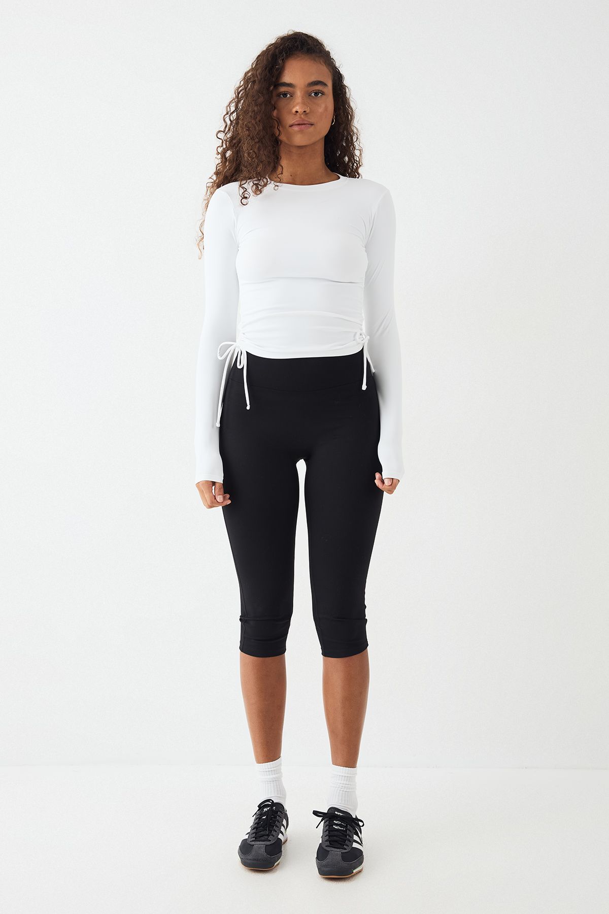 DSGN Studio DSGN Studio Ultra Sculpt Ruched Side Long Sleeve Top White image 5