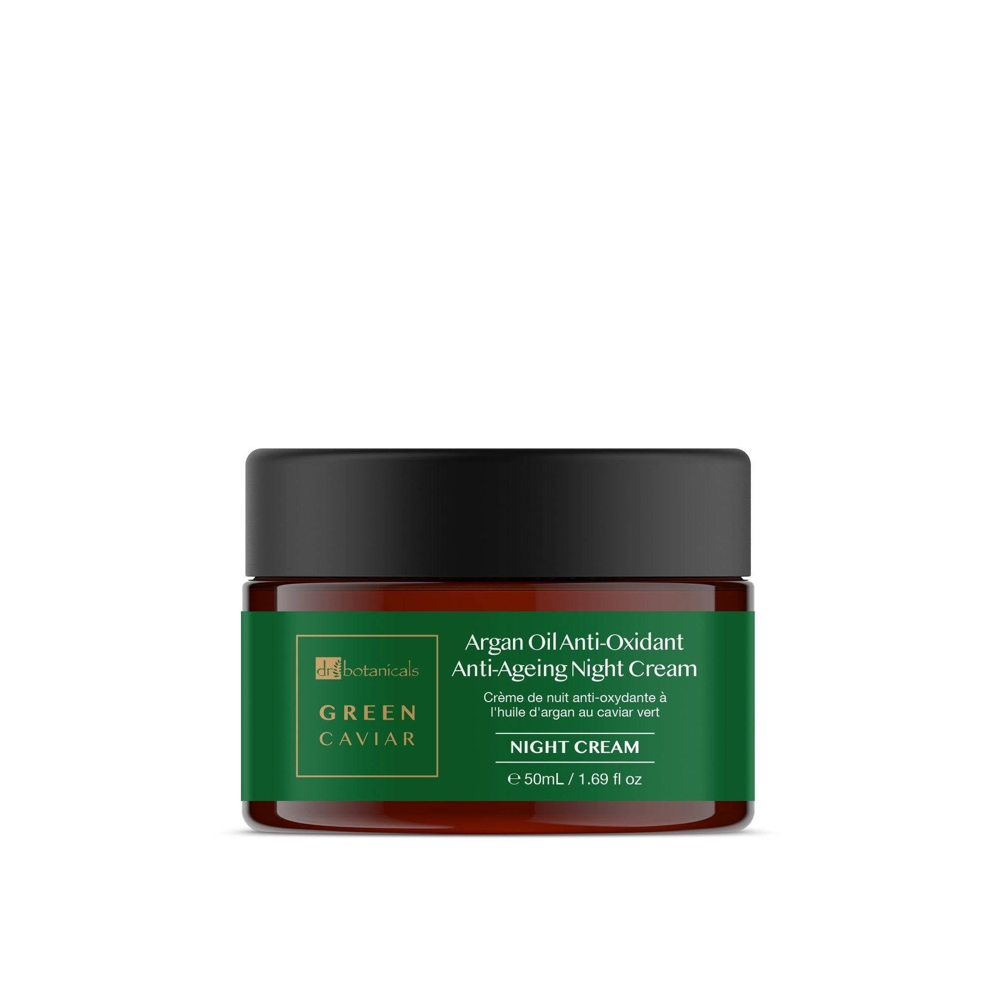 Dr. Botanicals Green Caviar & Argan Oil Anti-Oxidant Anti-Ageing Night Cream 50ml x 2 Duo Pack image 2