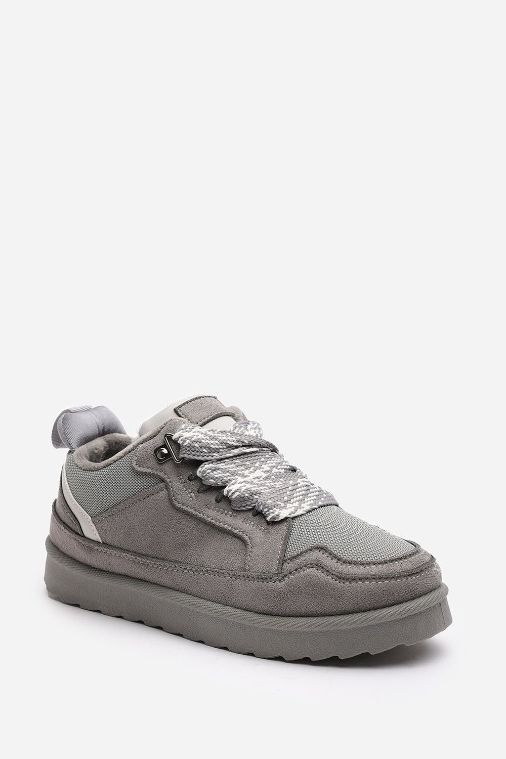 Where's That From 'Darcy' Suede Lace-Up Trainers with Chunky Sole and Mesh Panel image 3
