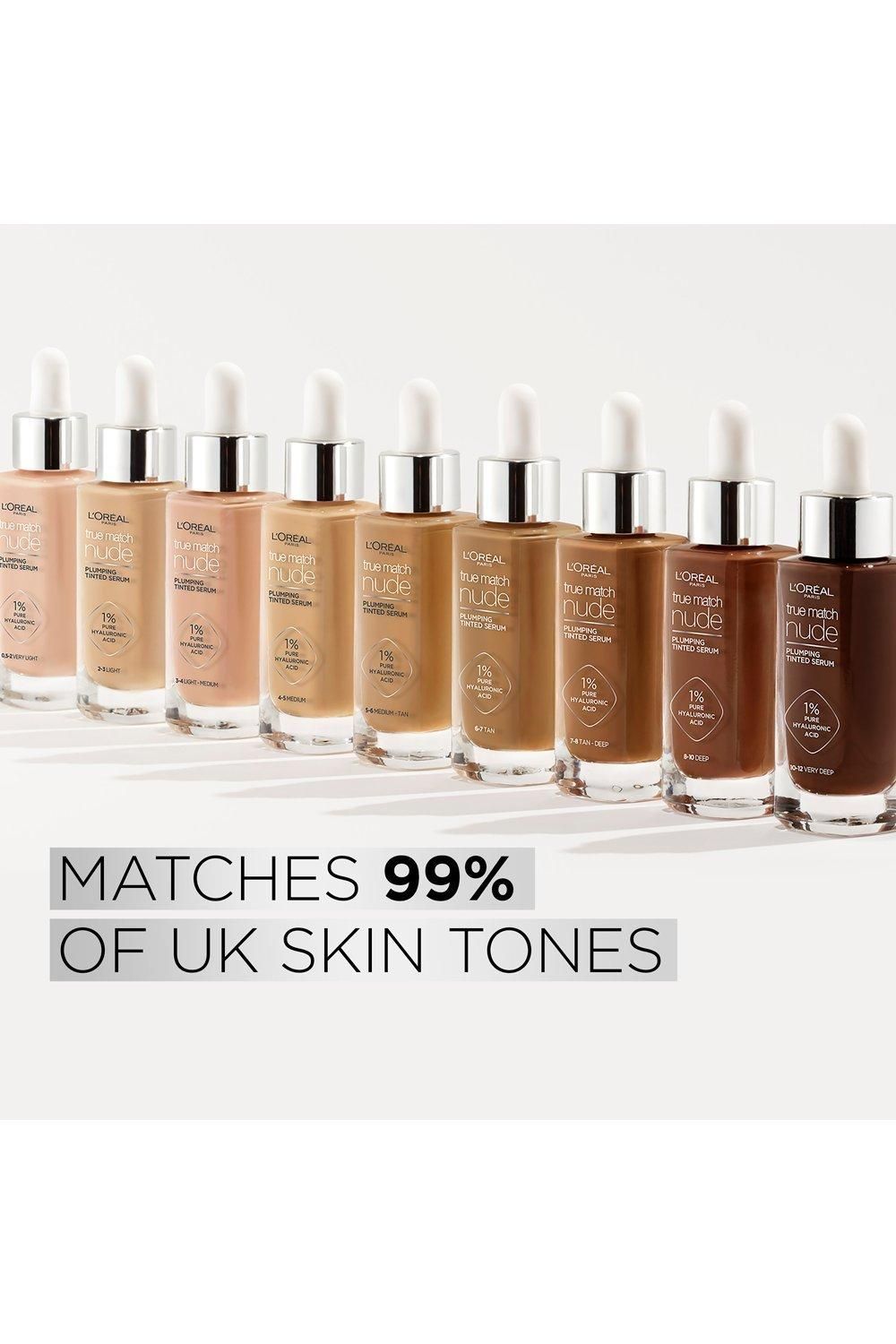 L'Oréal Paris True Match Nude Plumping Tinted Serum, 1% Hyaluronic Acid 3-4 Light Medium image 7