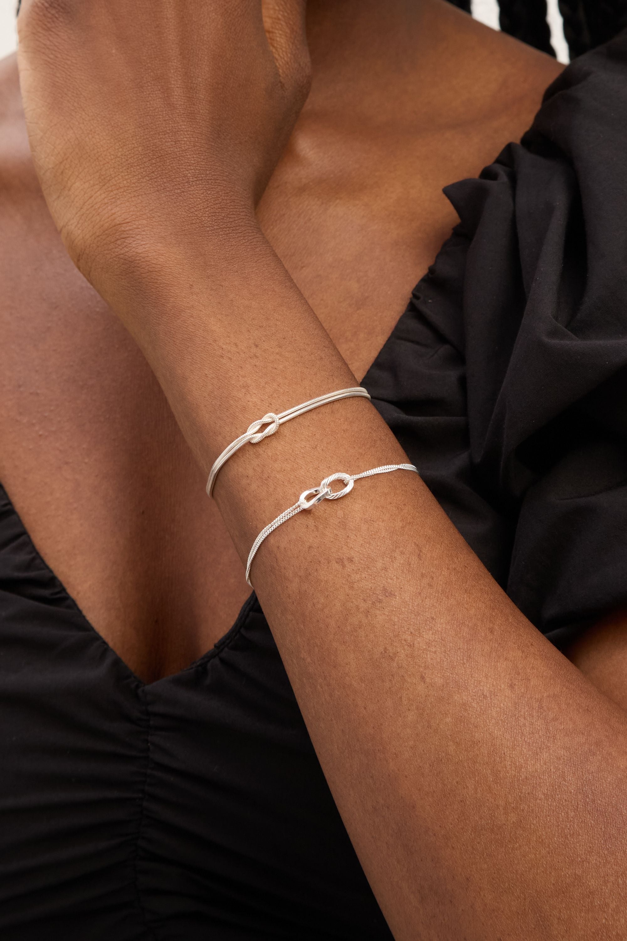 Simply Silver Sterling Silver 925 Infinity Snake Chain Bracelet image 2