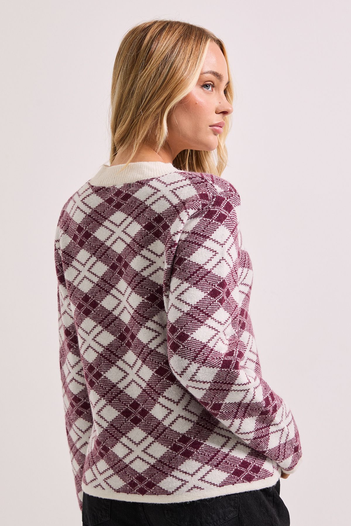 Dorothy Perkins Argyle Jumper Berry image 3