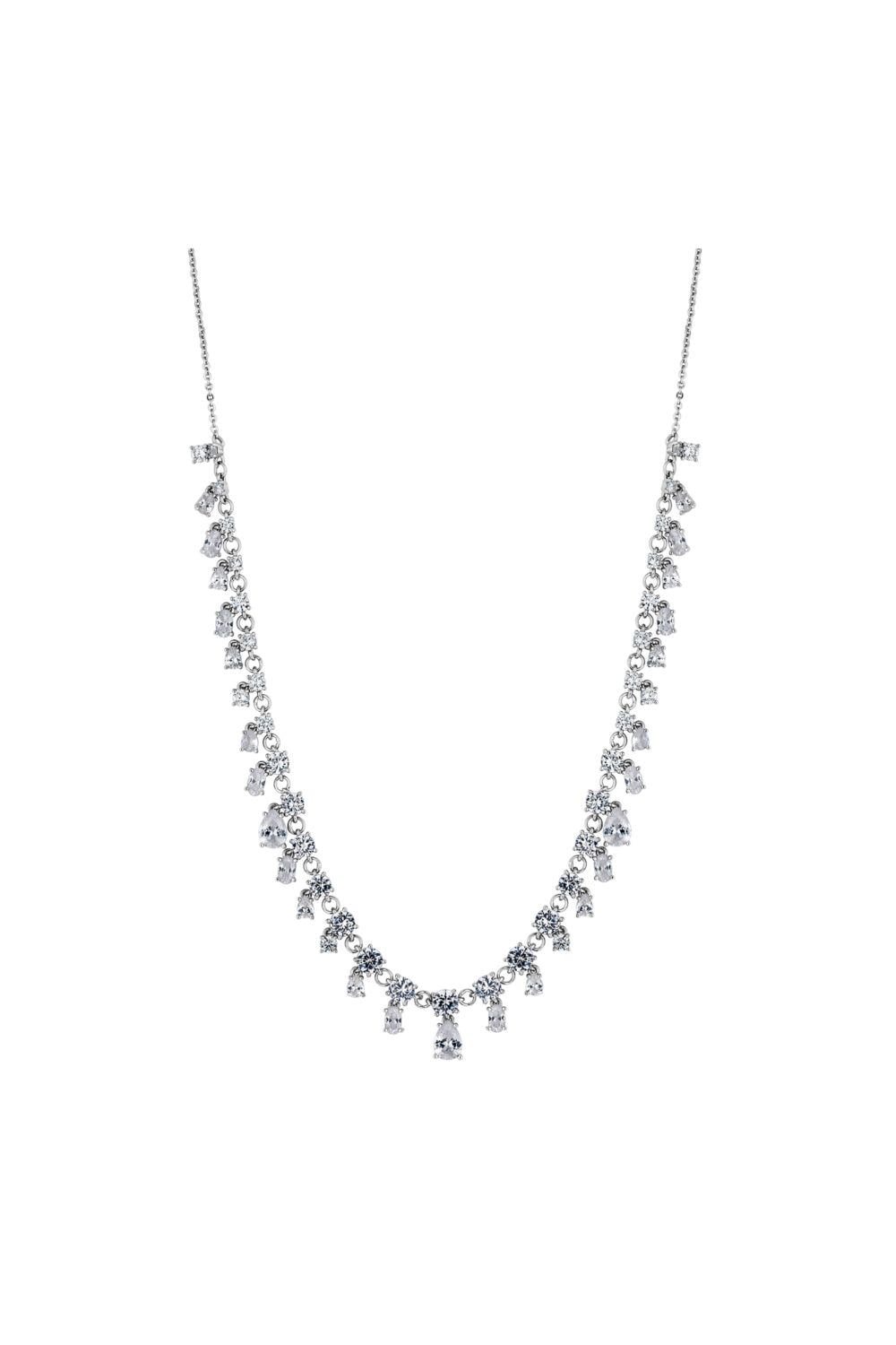 Jon Richard Rhodium Cubic Zirconia Droplet Necklace image 1