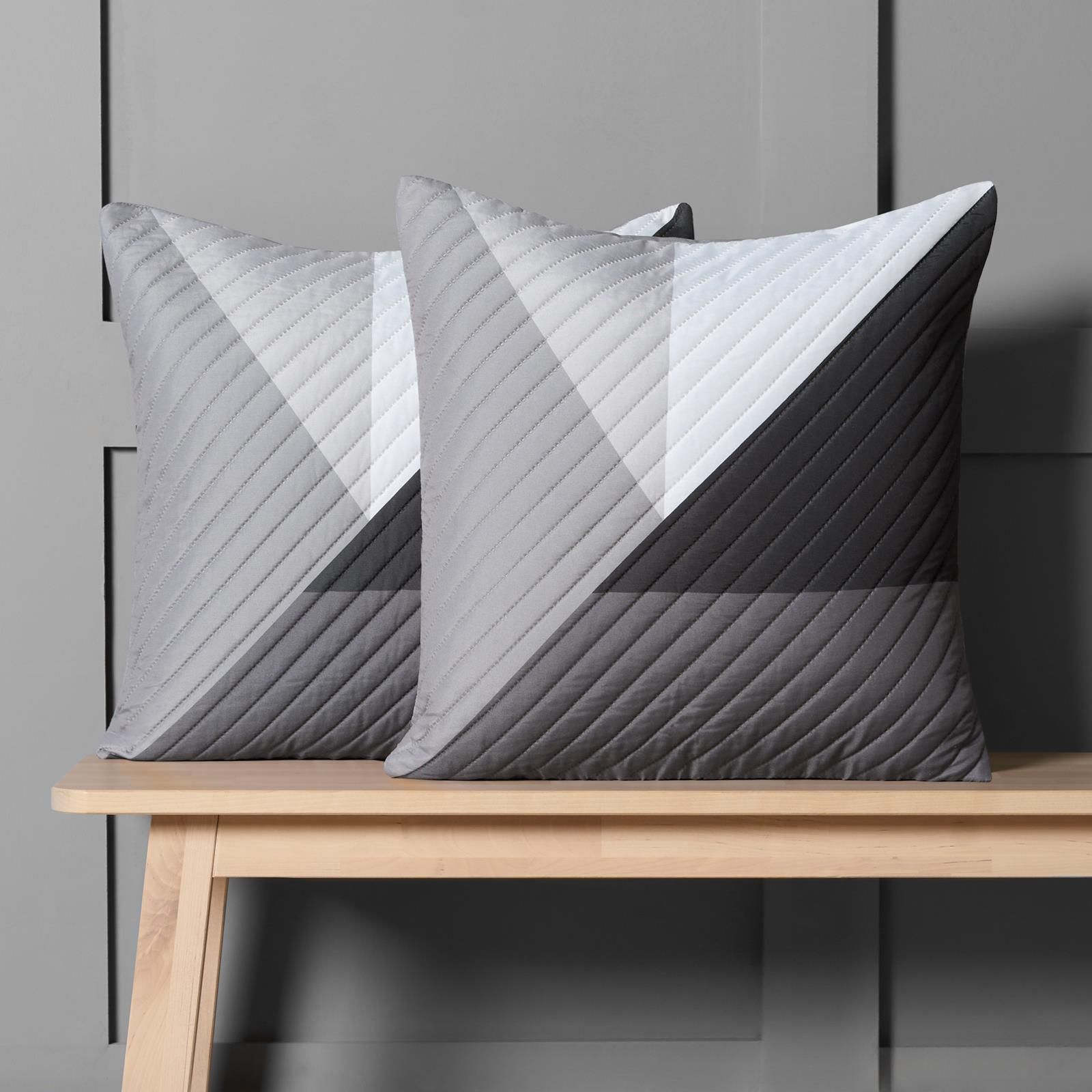 OHS 2 Pack Geometric Pinsonic Filled Cushion Covers - 45 x 45cm image 2