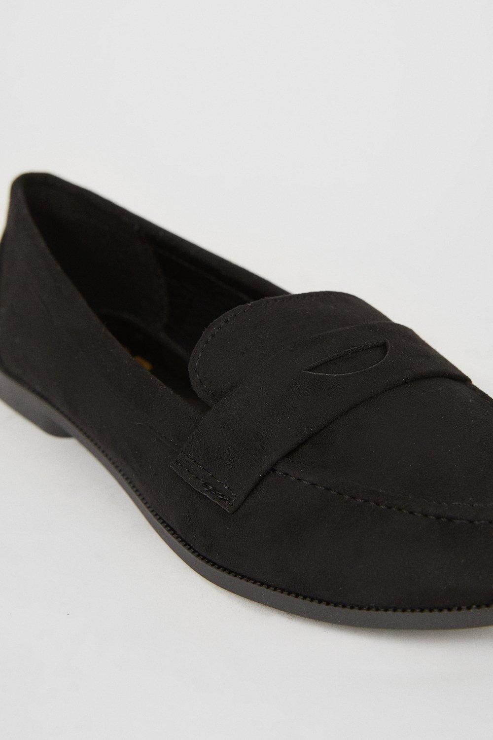Dorothy Perkins Wide Fit Lana Penny Loafers Natural Black image 4