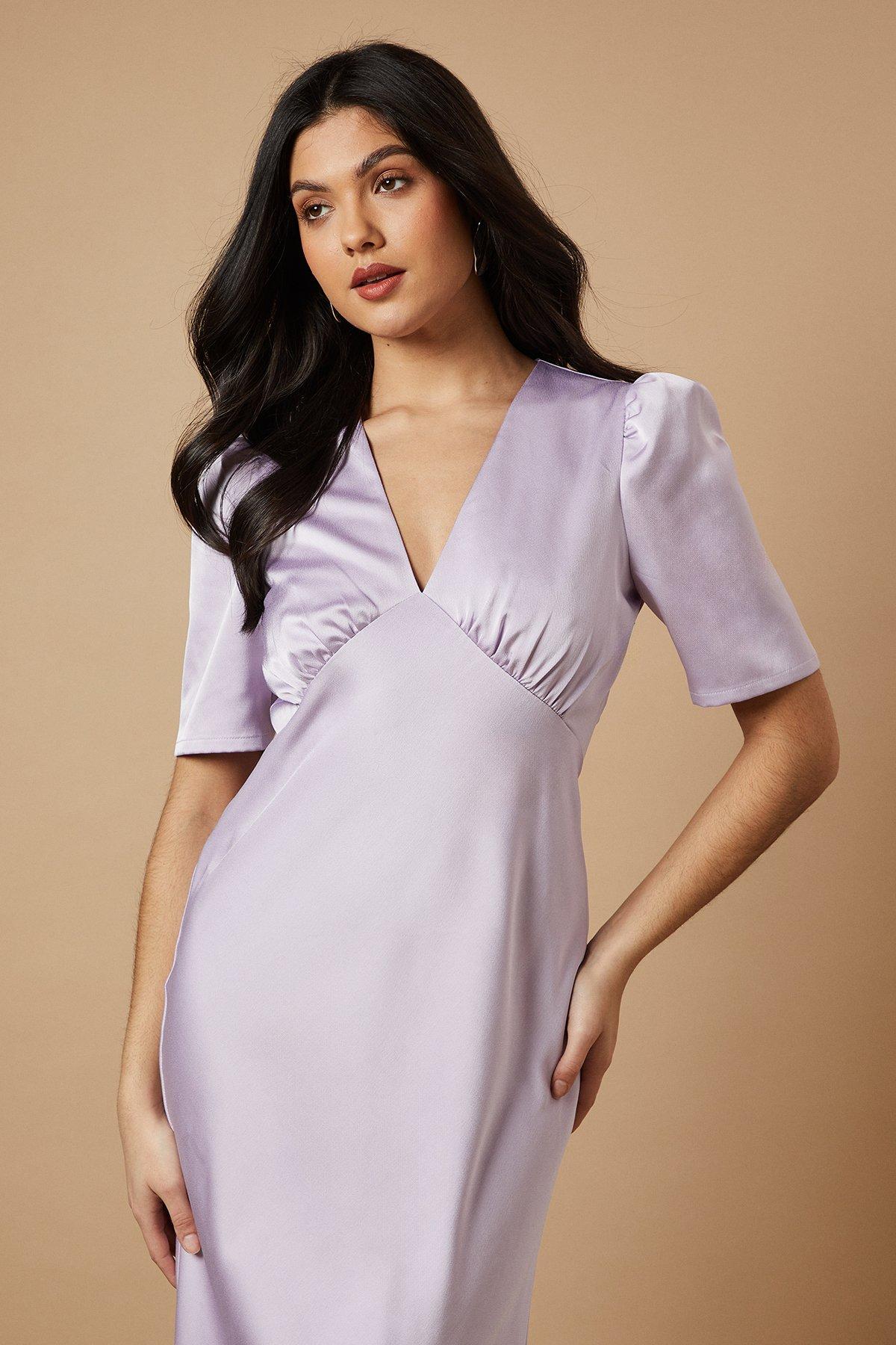 Oasis Satin Midaxi Dress Lilac image 4