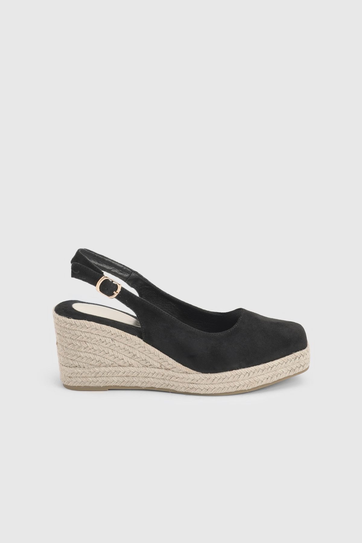 Dorothy Perkins Reggie Closed Toe Slingback High Espadrille Wedges Natural Black