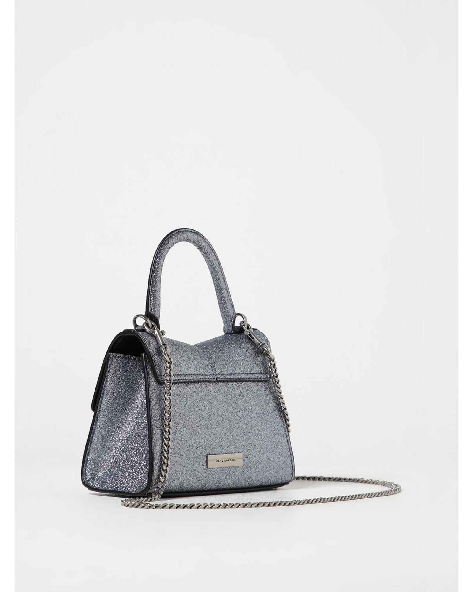 Marc Jacobs Softshot 21 Glitter Top Handle Bag Wo - Silver Clutch Bags image 2