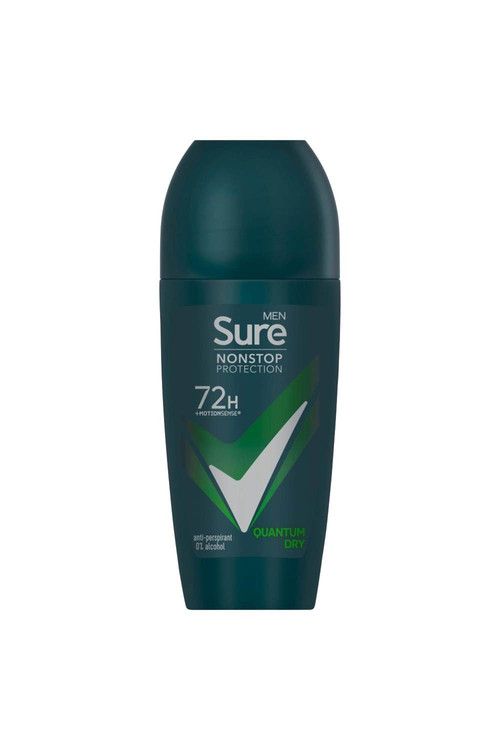 Sure Men 'Antiperspirant Deo' Roll On 72H Protection Quantum Dry, 6x50ml image 2