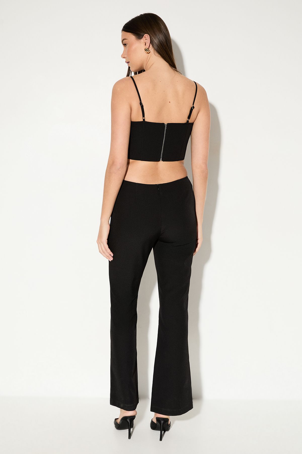 MissPap Tailored Cut Out Corset Jumpsuit Black image 3