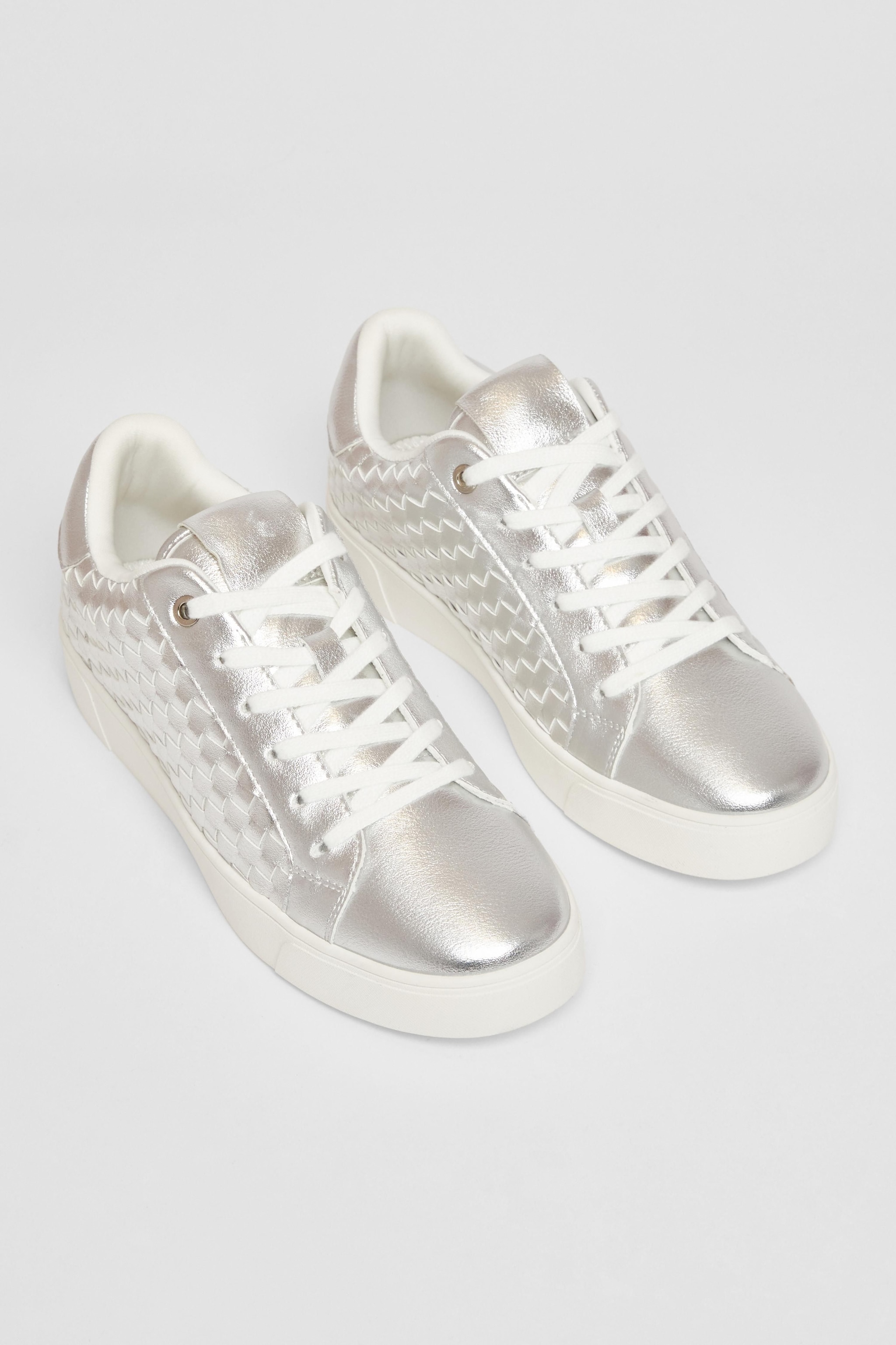 Quiz Silver Woven Trainers image 2