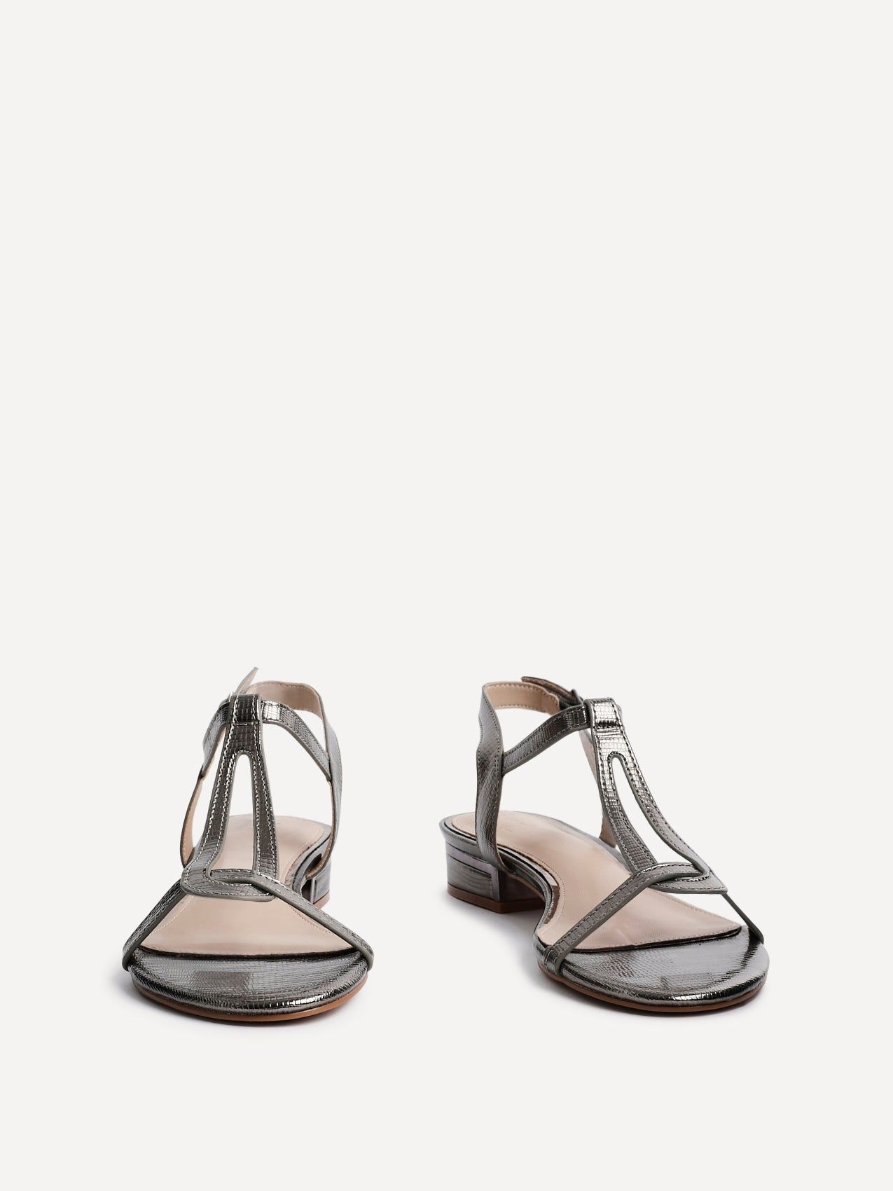 Linzi Lavish Pewter T-Bar Low Block Heeled Sandals image 3
