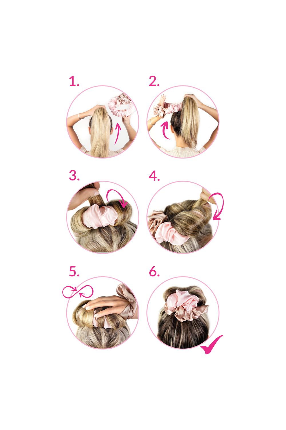 Brushworks Heatless Curling Scrunchie Pink image 2