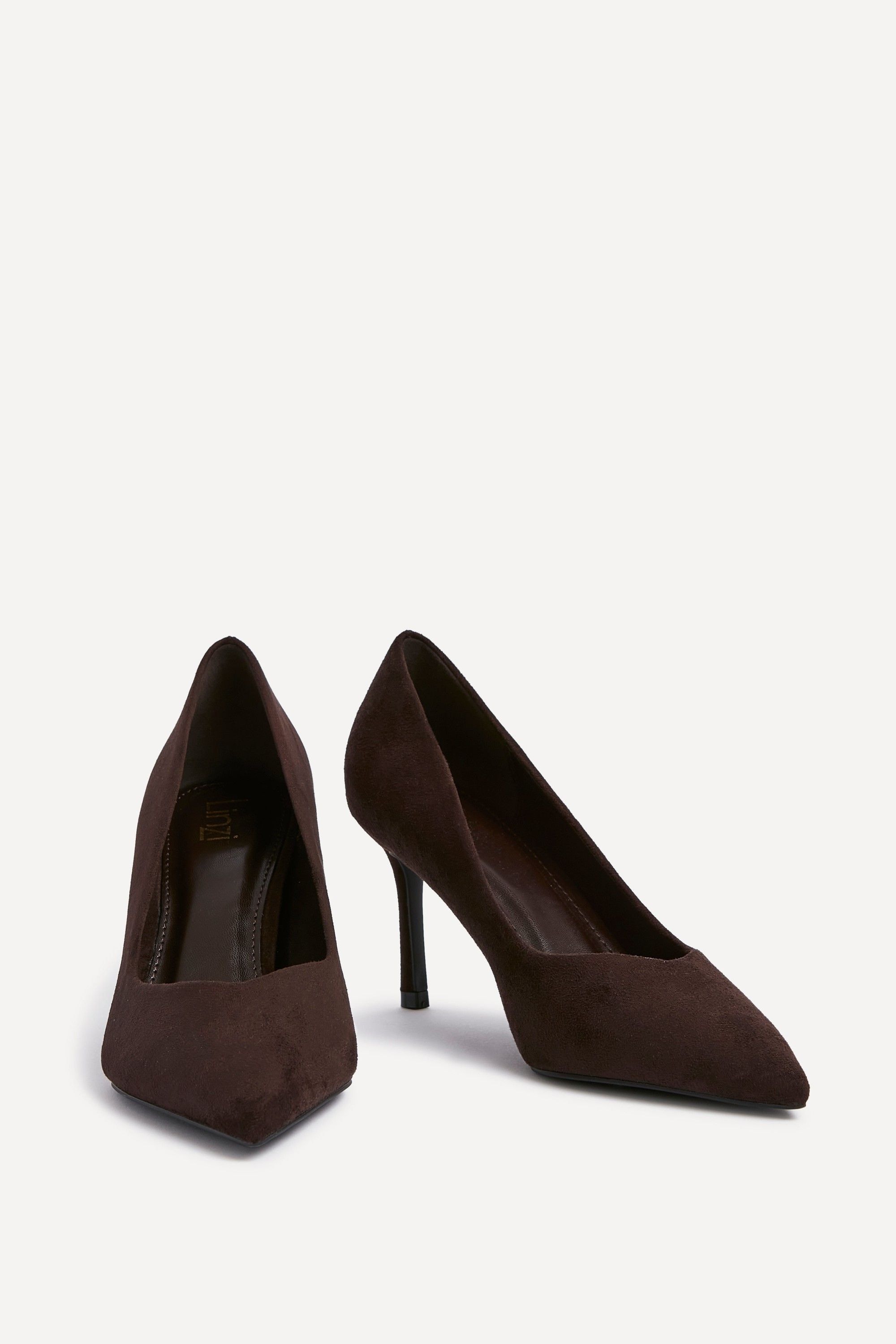 Linzi Classic Brown Faux Suede Court Heels image 3