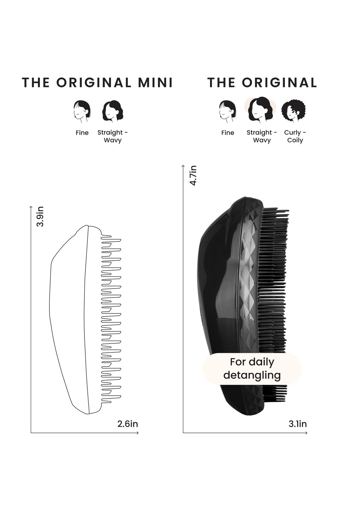 Tangle Teezer The Original Detangling Hairbrush - Panther Black Black image 8