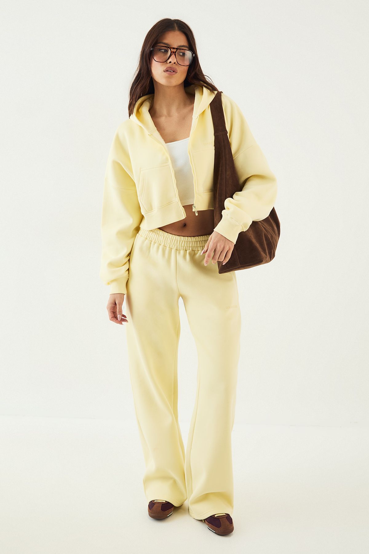 DSGN Studio DSGN Studio Boxy Crop Zip Through Hoodie Butter image 3