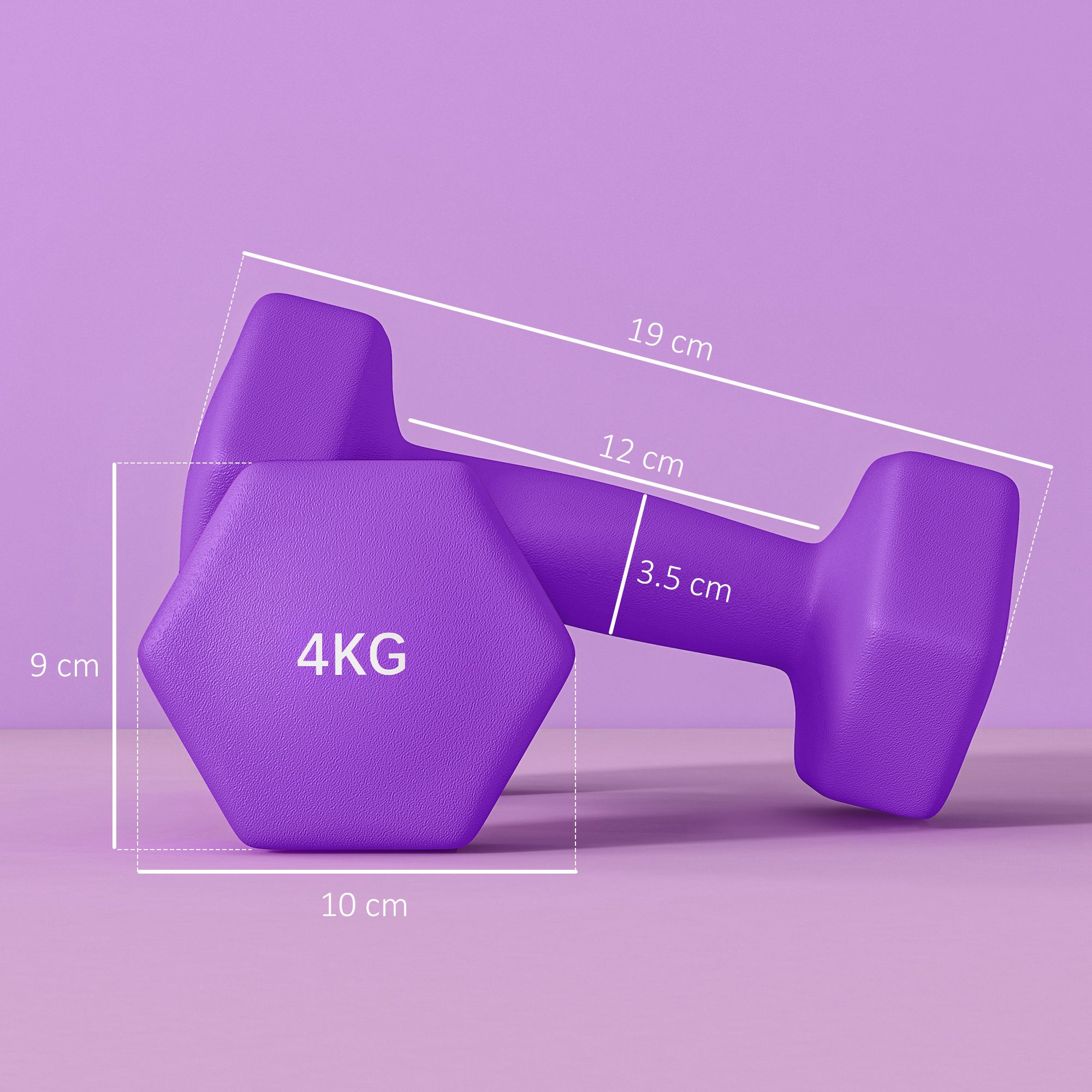 SPORTNOW Dumbbells, Hexagonal Weights Pair image 3
