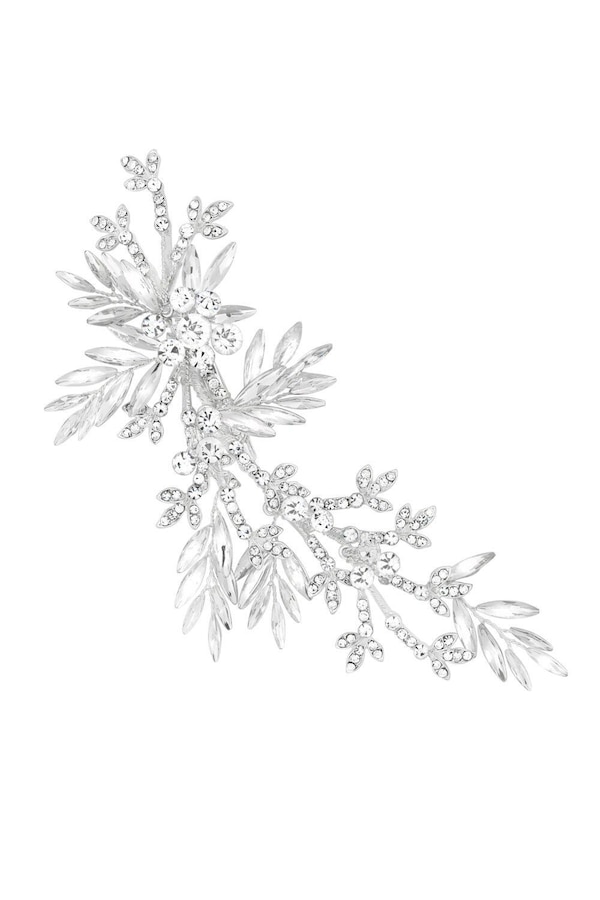Jon Richard Silver Plated Crystal Leaf Side Tiara