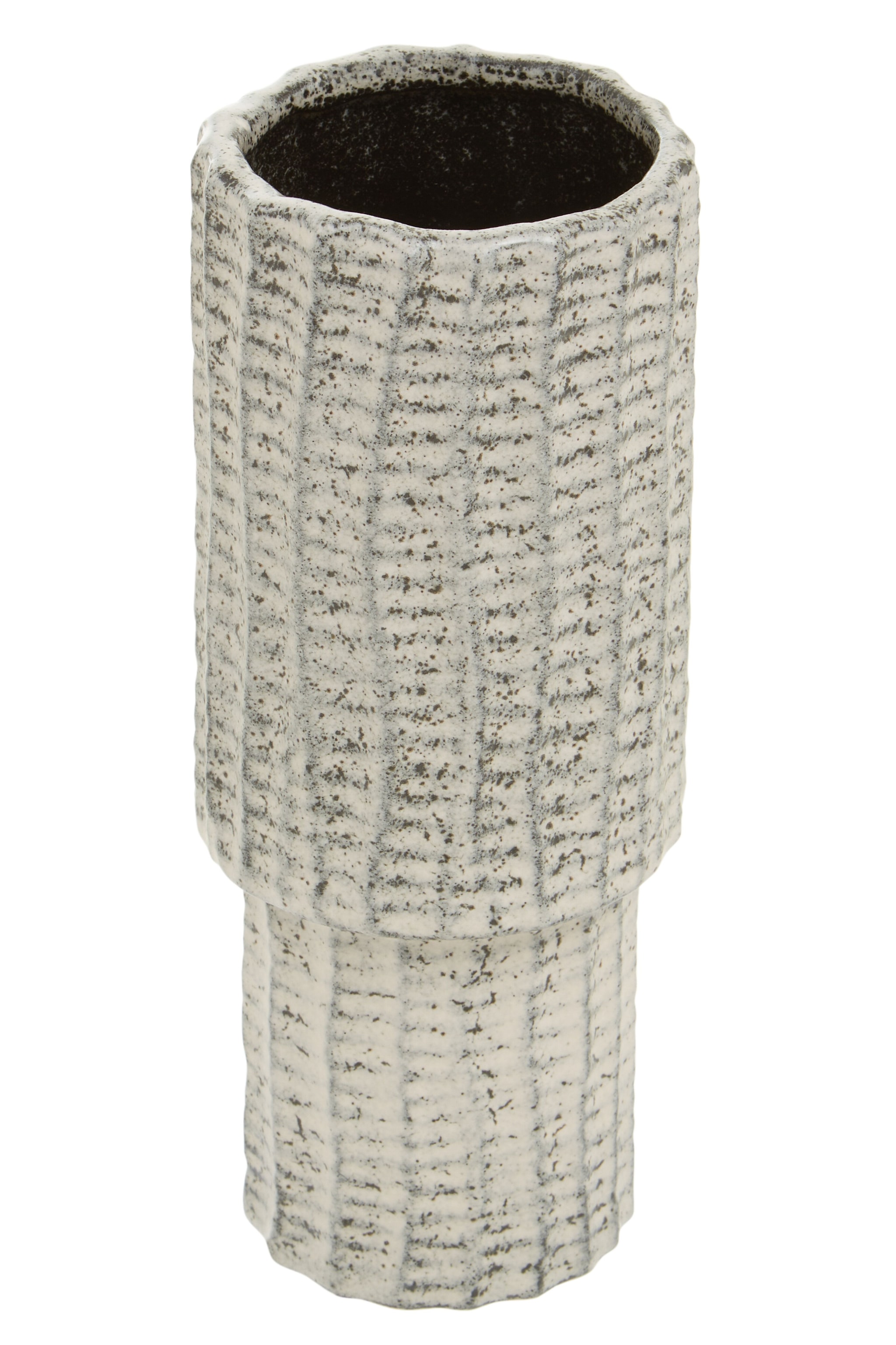 Orsina Textured Medium Vase, Contemporary Design Flower Vase, Tiered Design Modern Vase for a Variety of Decors image 2