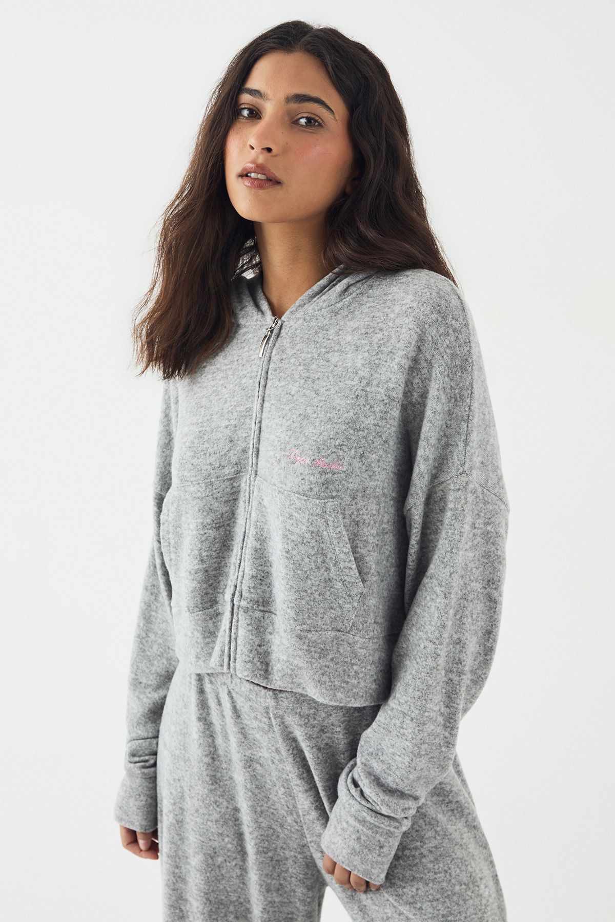DSGN Studio DSGN Studio Lounge Zip Through Hoodie Ash Grey image 1