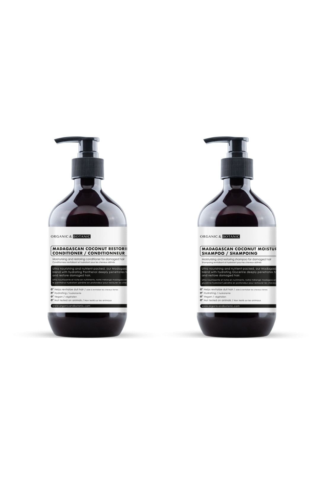 Organic & Botanic Madagascan Coconut Moisturising Shampoo + Conditioner image 1