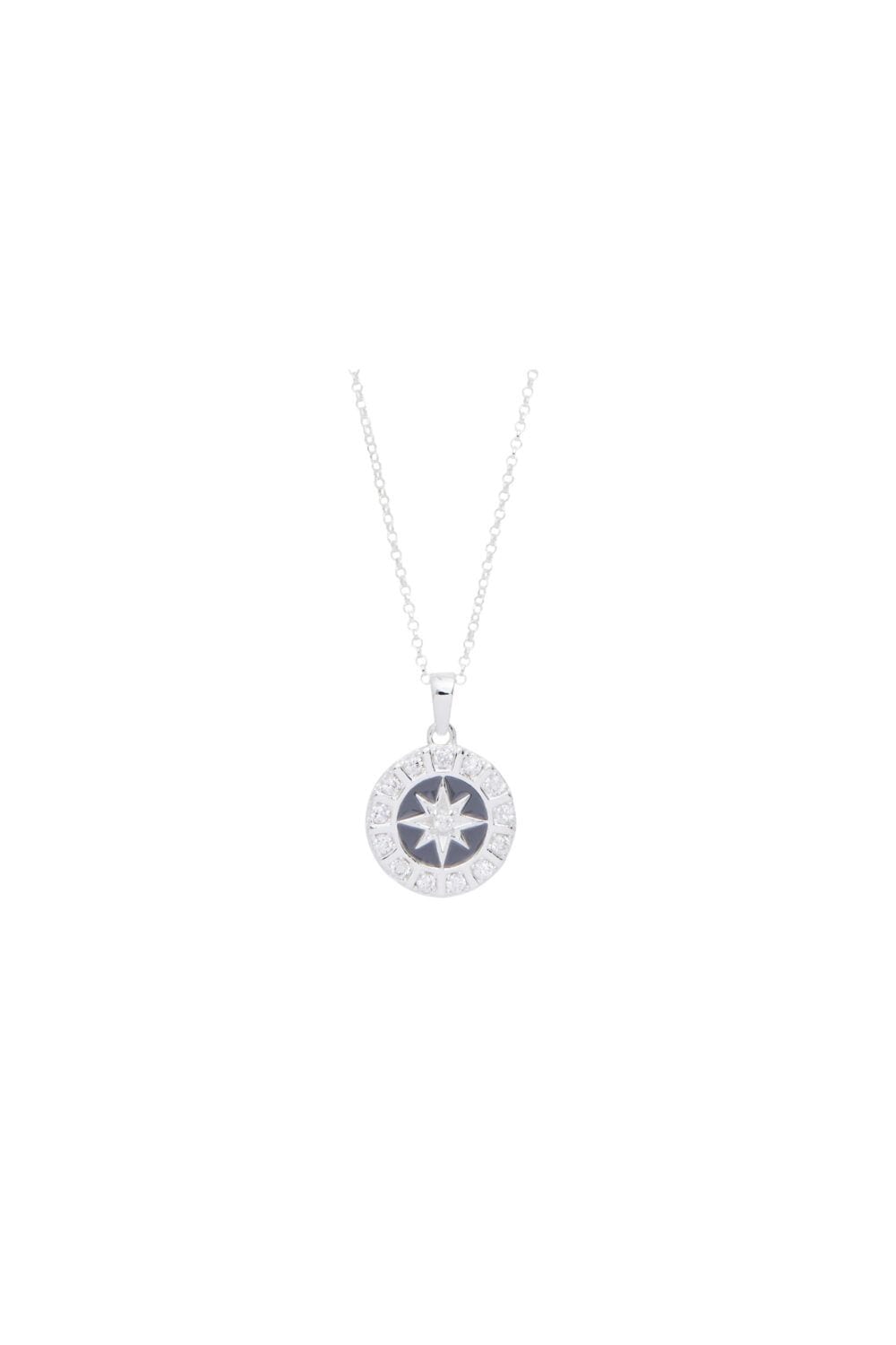 Simply Silver Sterling Silver With Cibic Zirconia Grey Mystic Pendant image 1