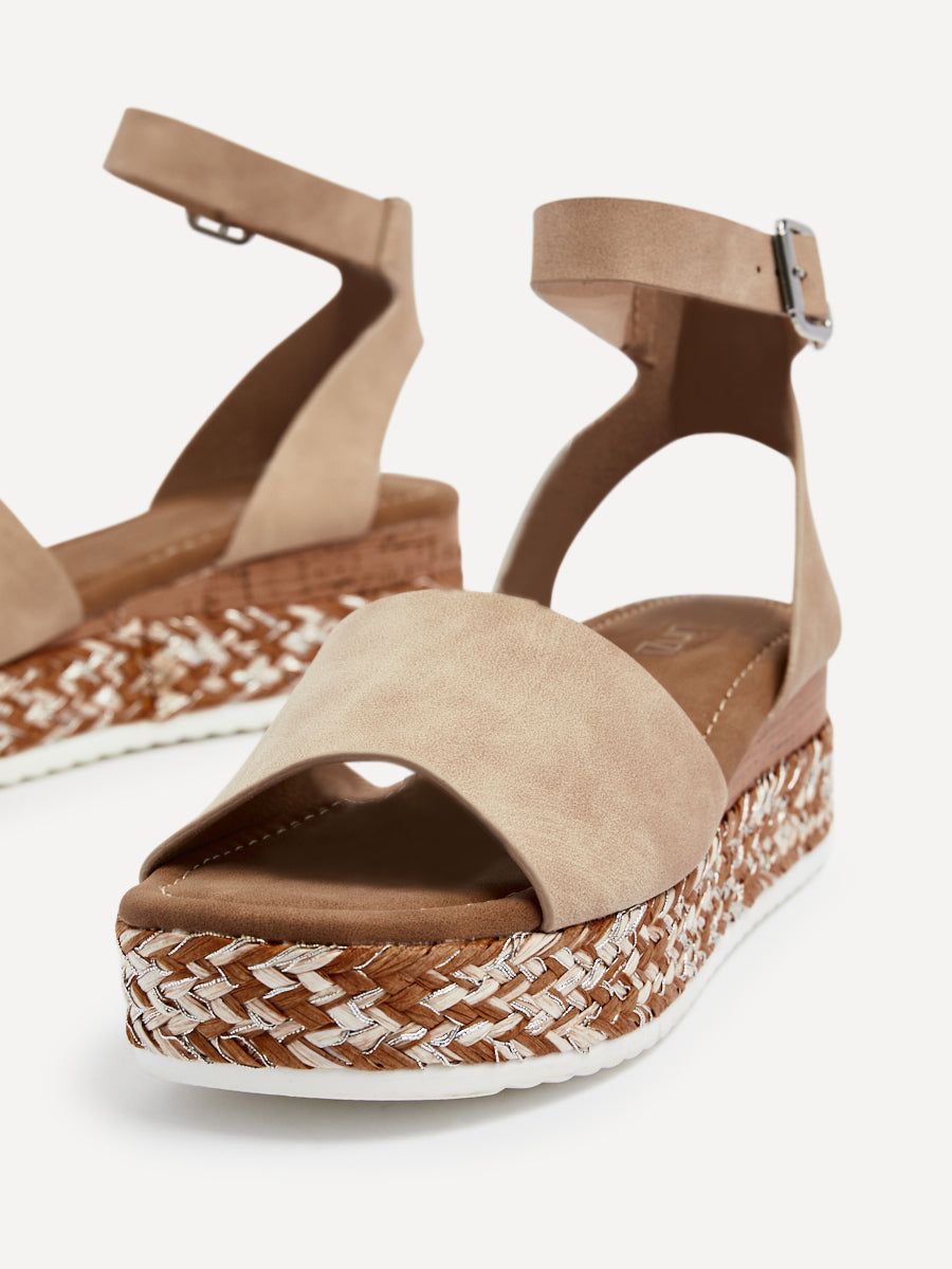 Linzi Coast Nude Faux Nubuck Flatform Two Part Sandal image 5