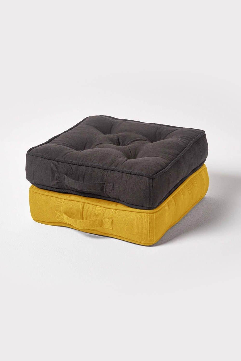 Homescapes Rajput Ribbed Cotton Floor Cushion image 6