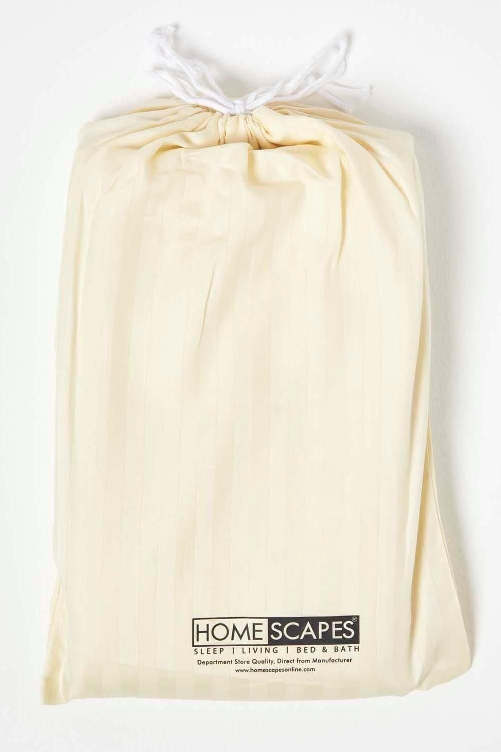 Homescapes Cotton Stripe Fitted Cot Sheets 330 Thread Count, 2 Pack image 5