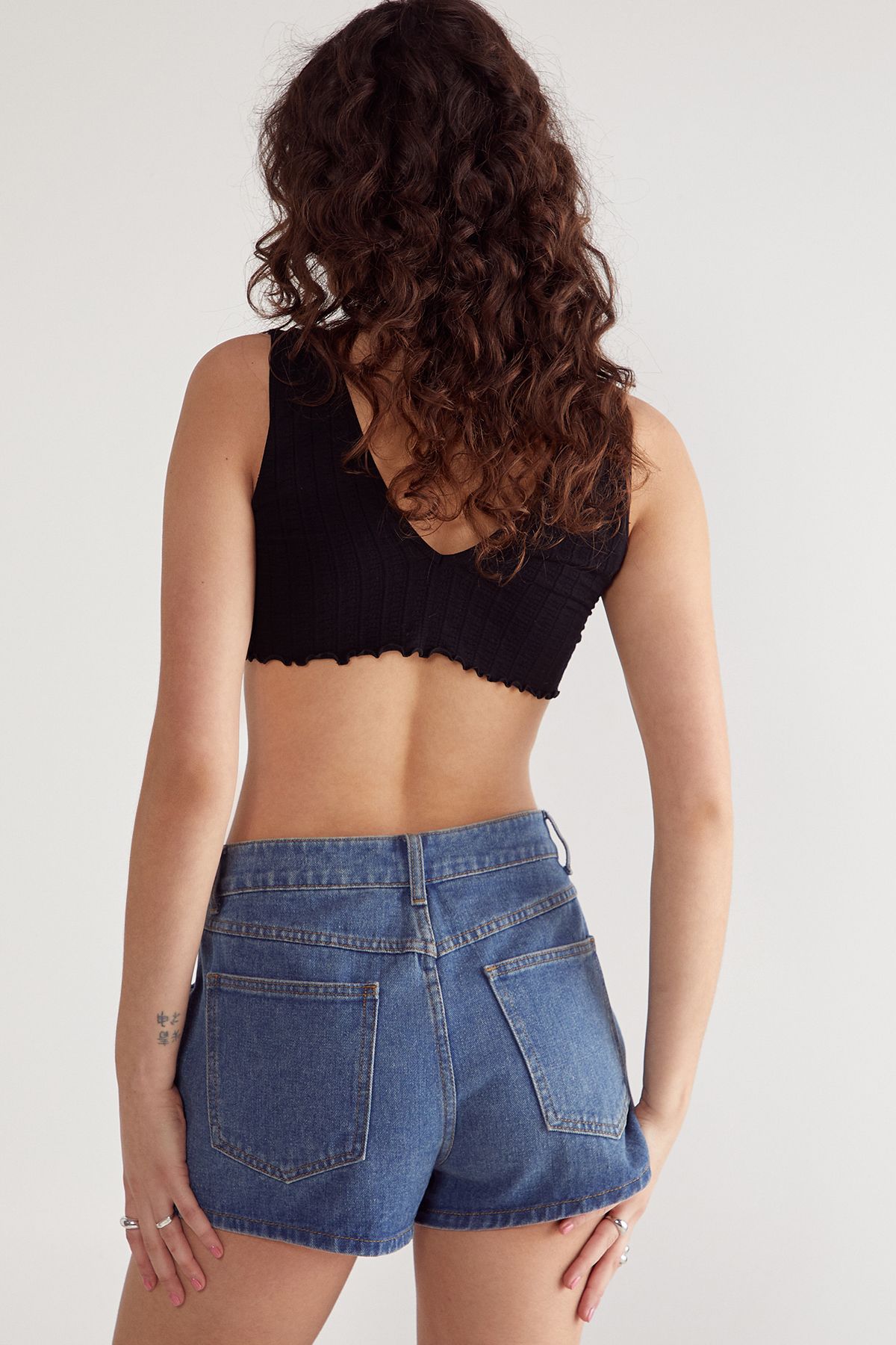 NastyGal Floral Denim Chaps Shorts Multi image 4