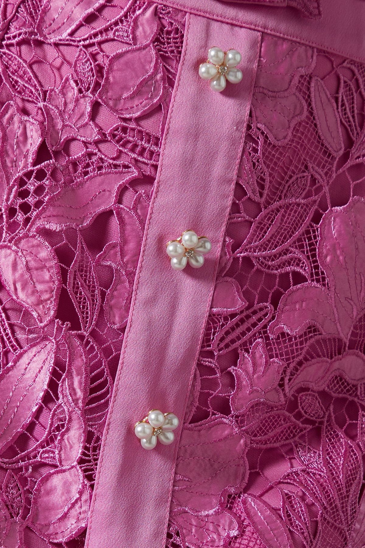 Coast Lace Pearl Button Pencil Skirt Pink image 5