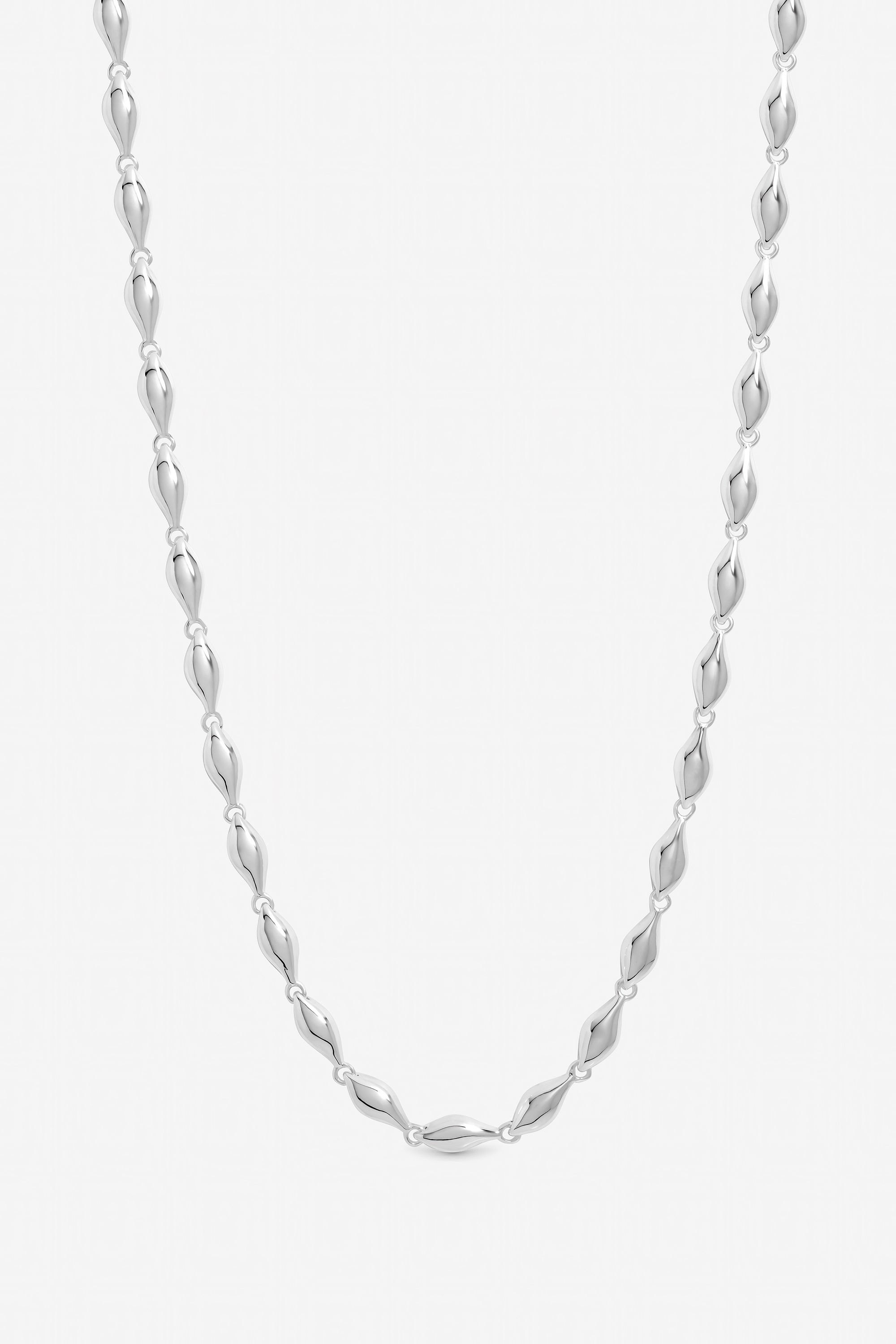 Inicio Sterling Silver Plated Polished Wave Necklace - Gift Pouch image 1