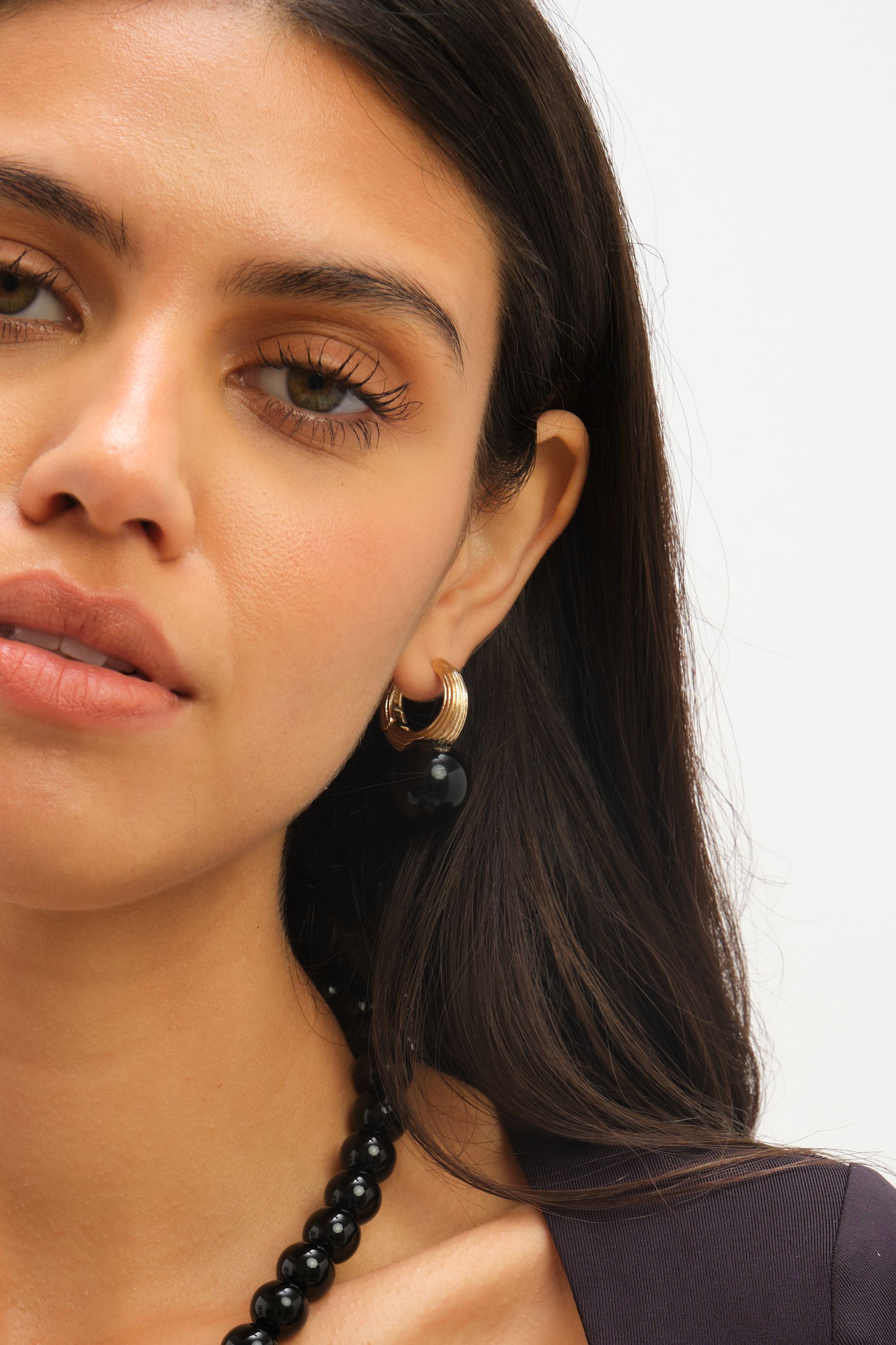 Jon Richard Ridge Hoop And Jet Bead Statement Earrings image 4