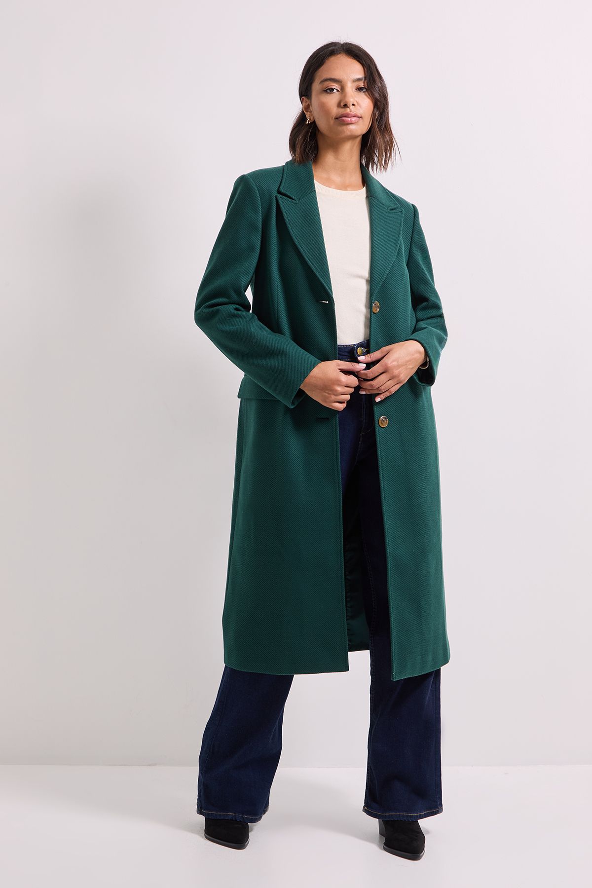 Dorothy Perkins Single Breasted Coat Green image 4