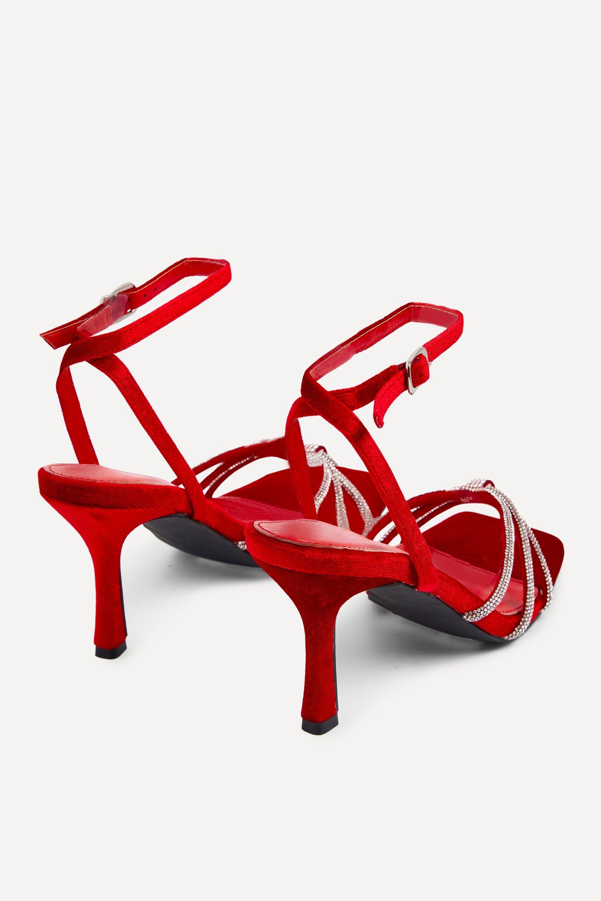 Linzi Polly Red Velvet Stiletto Heeled Sandal image 5