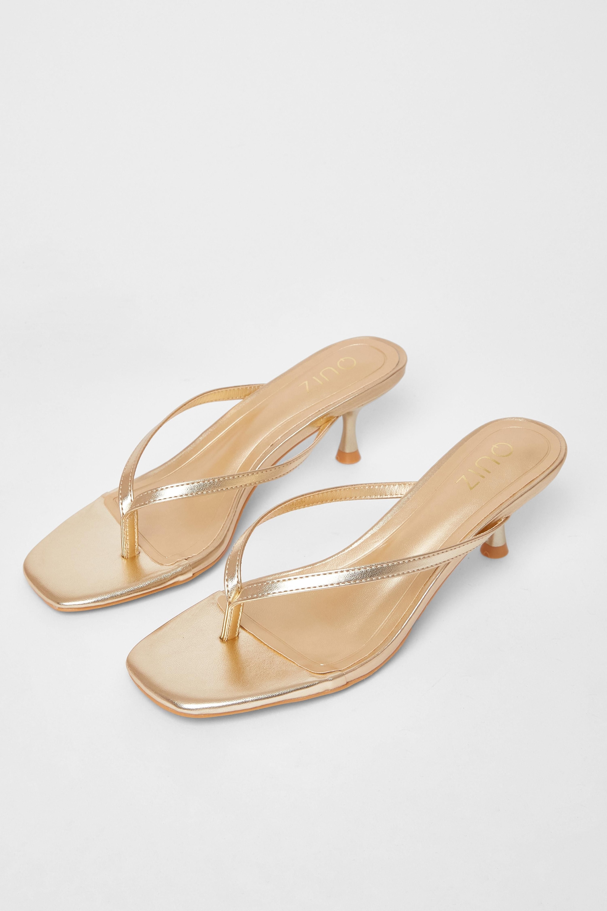 Quiz Gold Toe Post Heels image 2