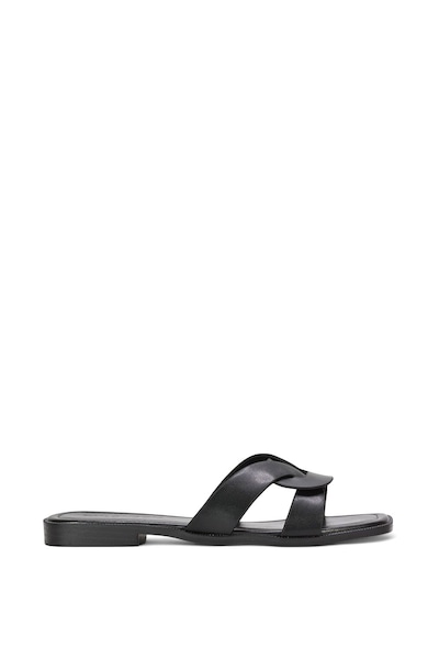 XY London 'Charley' Open Toe Slip On Slider Sandals With Square Toe