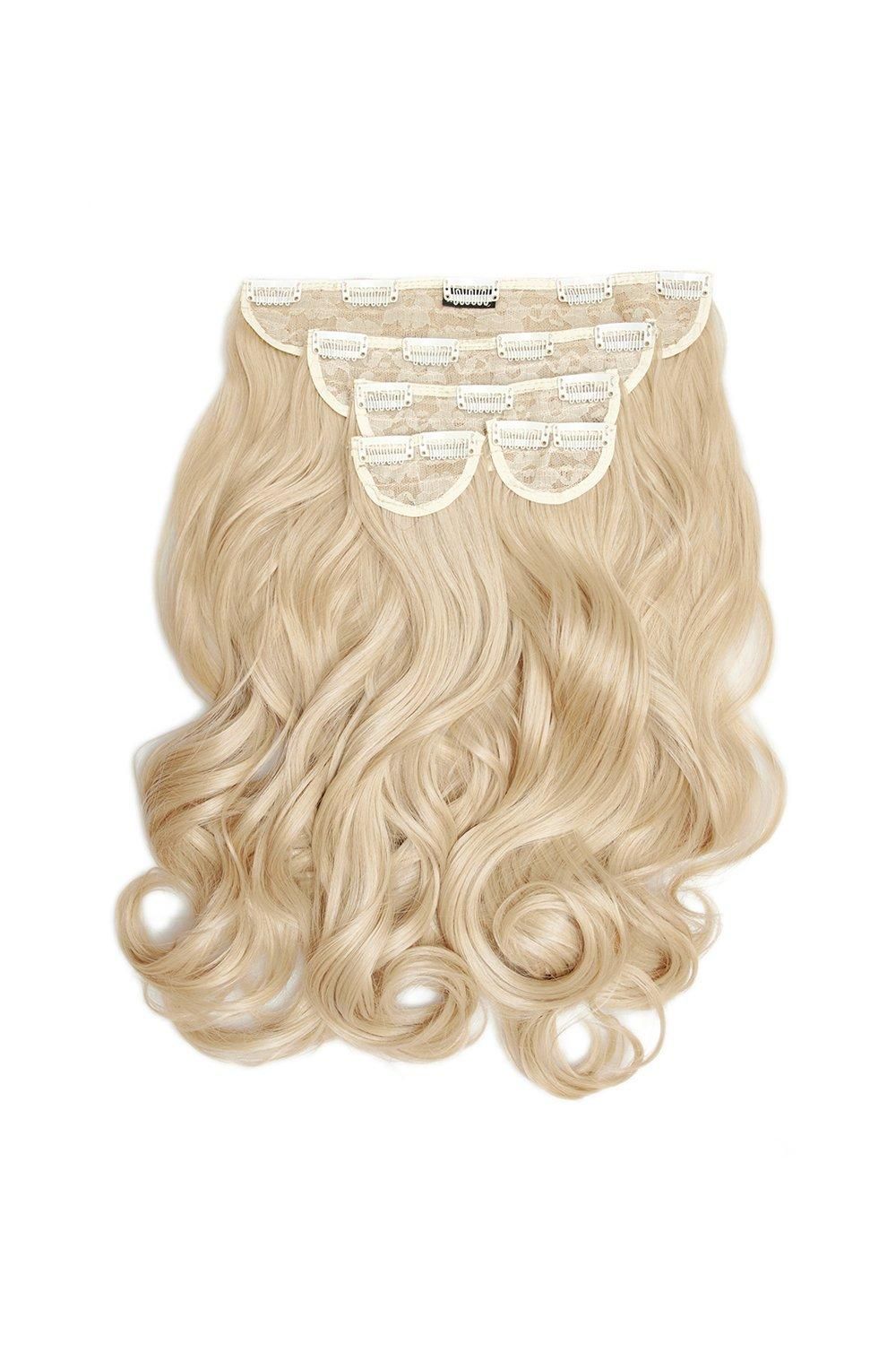 Lullabellz Super Thick 22" 5 Piece Natural Wavy Clip In Extensions Light Blonde image 1