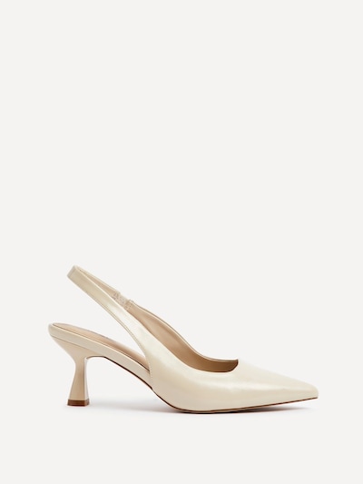 Linzi Presley Beige Faux Leather Sling Back Low Court Heel