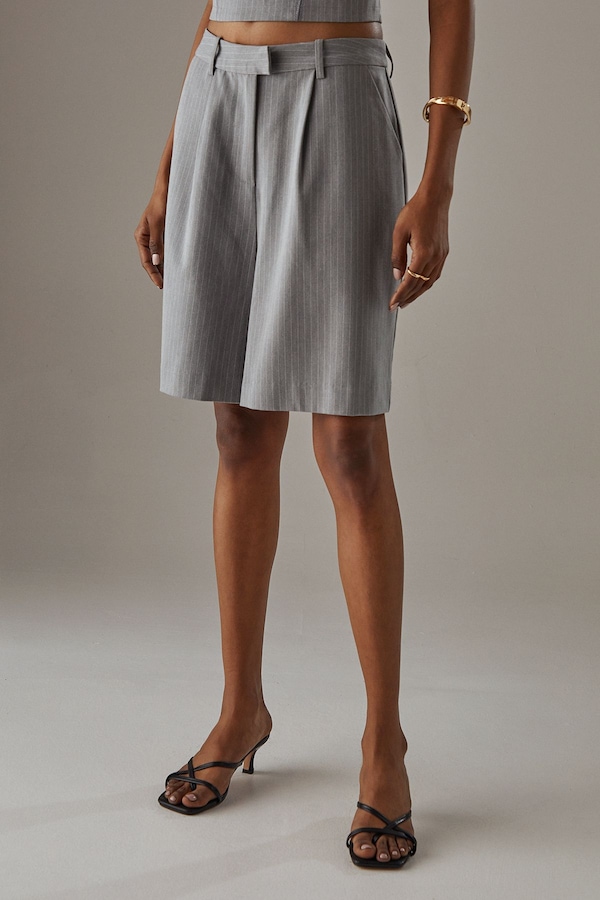 Warehouse Tailored Square Neck Corset Ash Grey