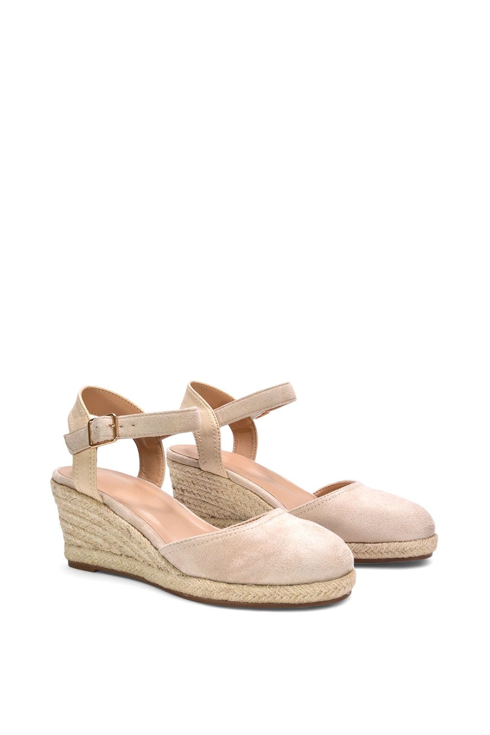 XY London 'Joey' Closed Toe Ankle Strap Espadrille Wedge Platform Shoes image 3