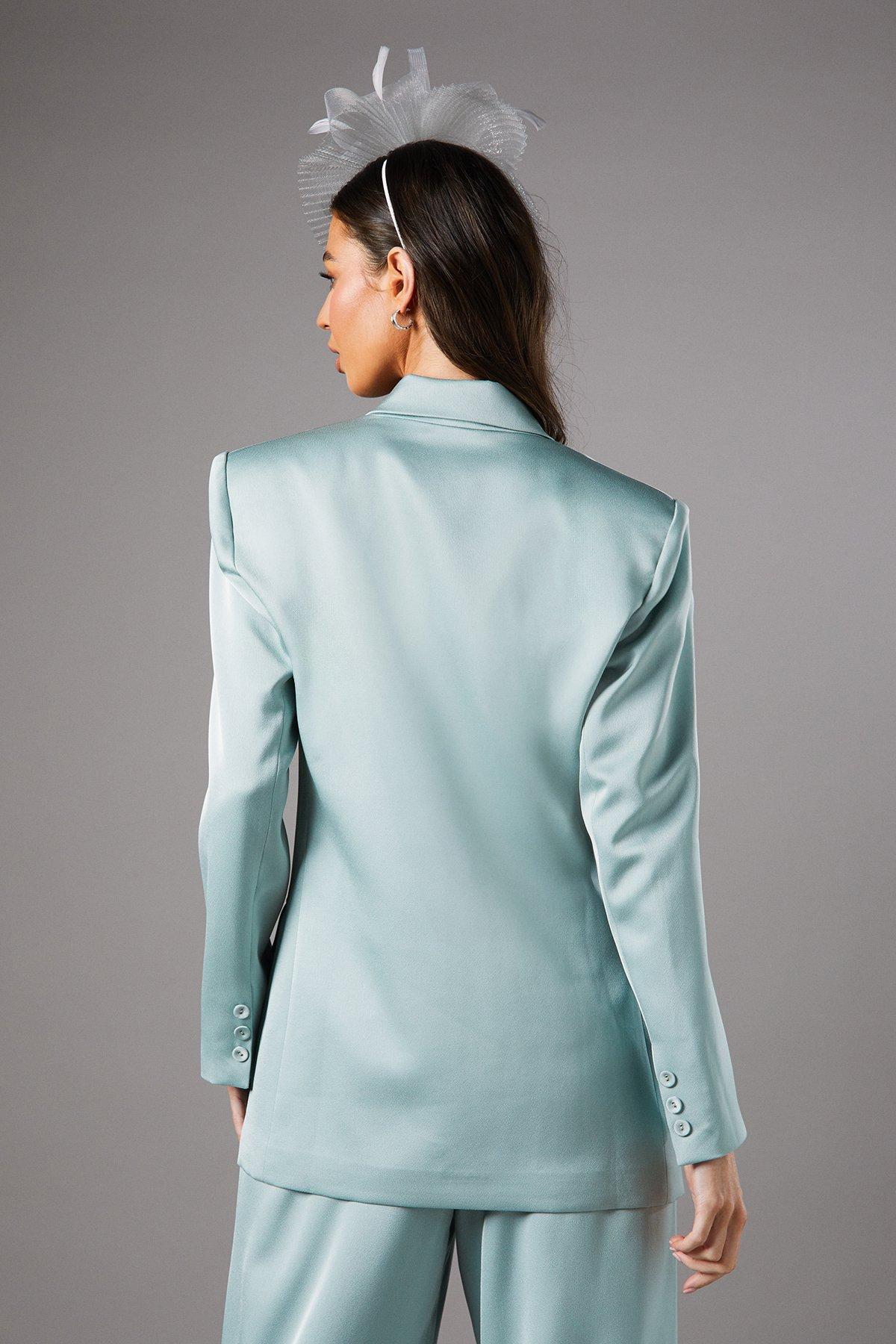 Coast Satin Double Breasted Blazer Mint image 3