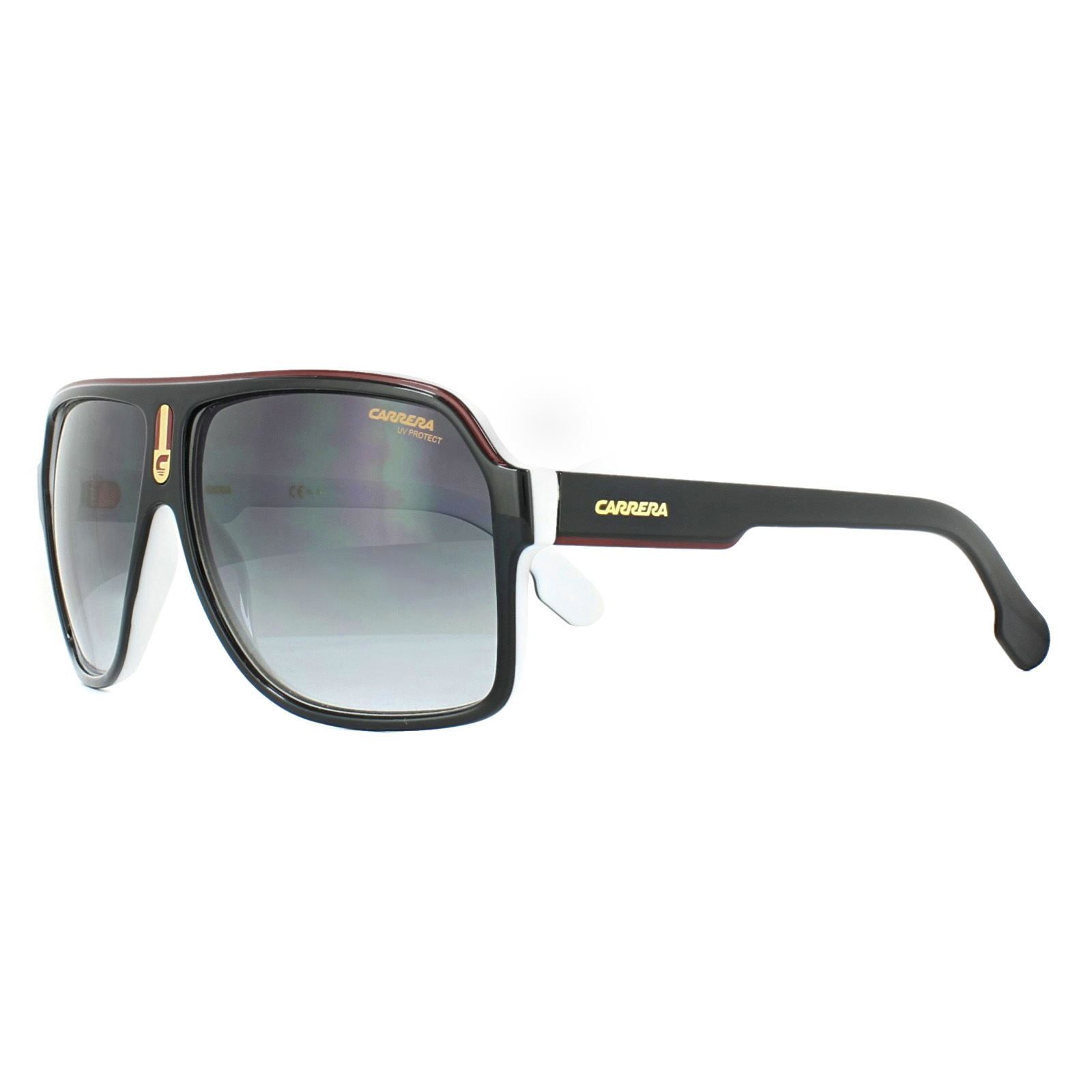 Carrera Aviator Black White Dark Grey Gradient Sunglasses image 2