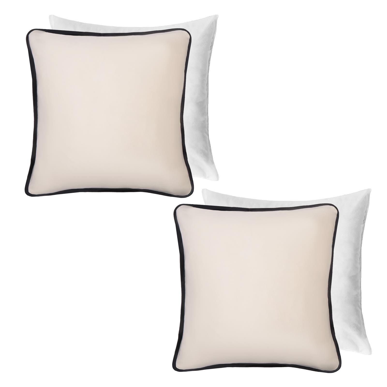 OHS 2 Pack Matte Velvet Piped Filled Cushion Covers Home Decor Set image 1