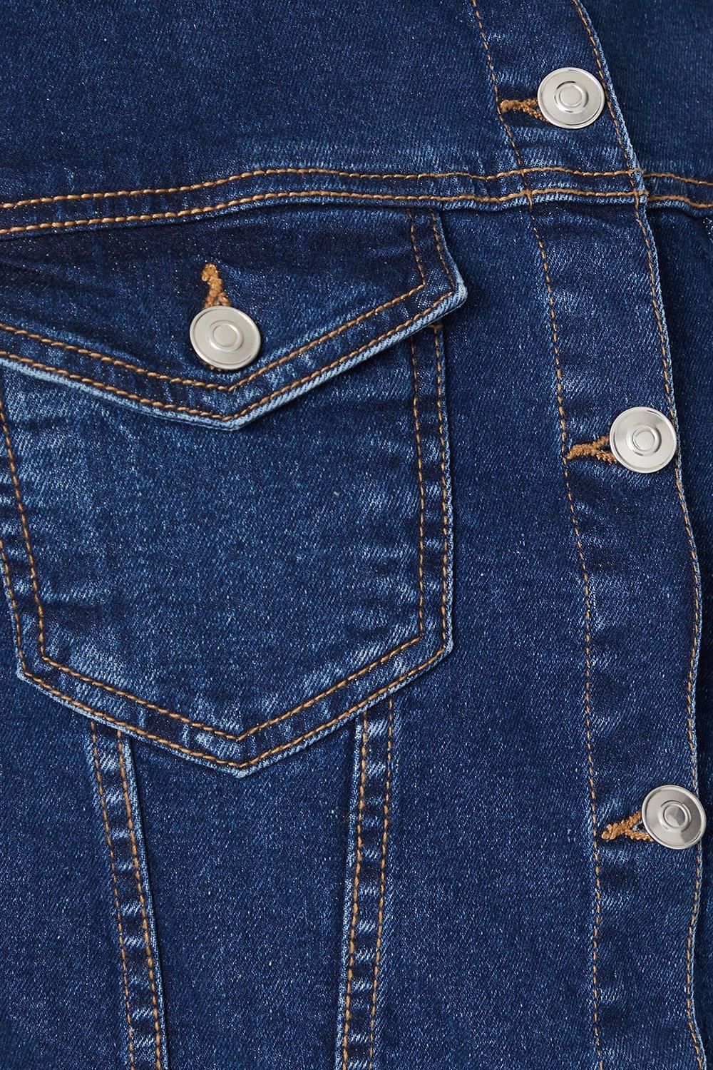 Dorothy Perkins Denim Short Sleeve Mini Dress Indigo image 4