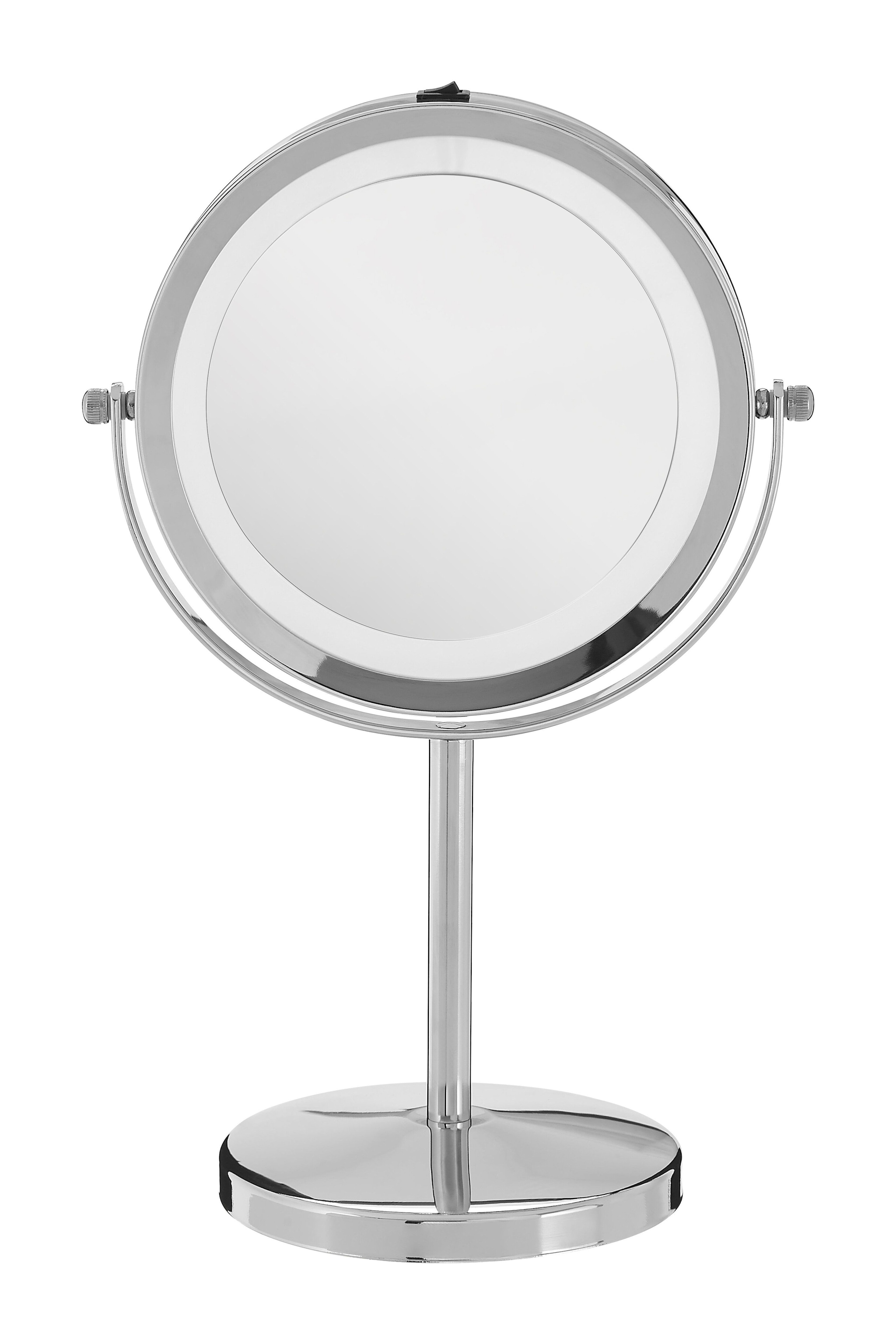 Orsina Stunning LED Backlit Table Mirror With Sling Stand, Chrome Mirror For Shaving, Dressing Table, Vanity Mirror image 5