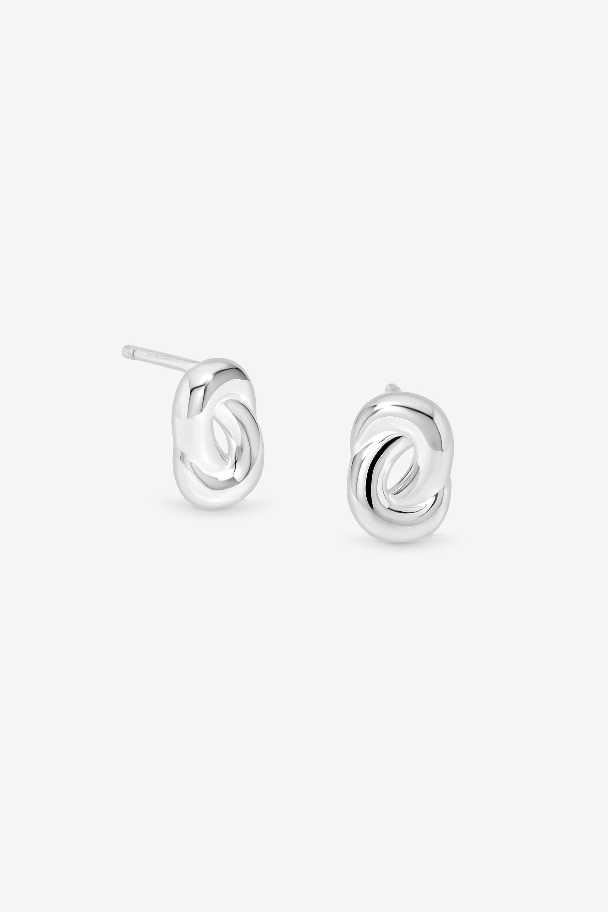 Simply Silver Sterling Silver 925 Polished Fluid Knot Stud Earrings image 1