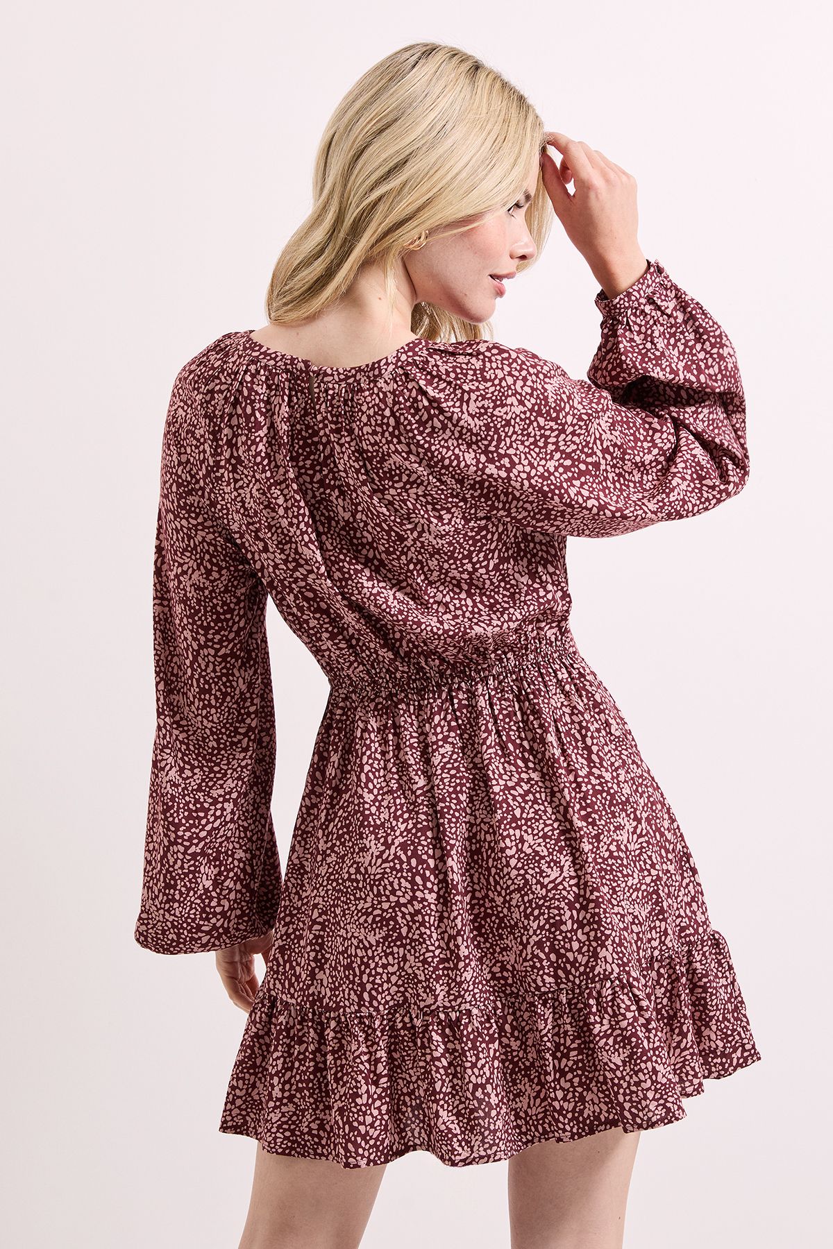 Dorothy Perkins Animal Printed Blouson Sleeve Mini Dress Animal image 4